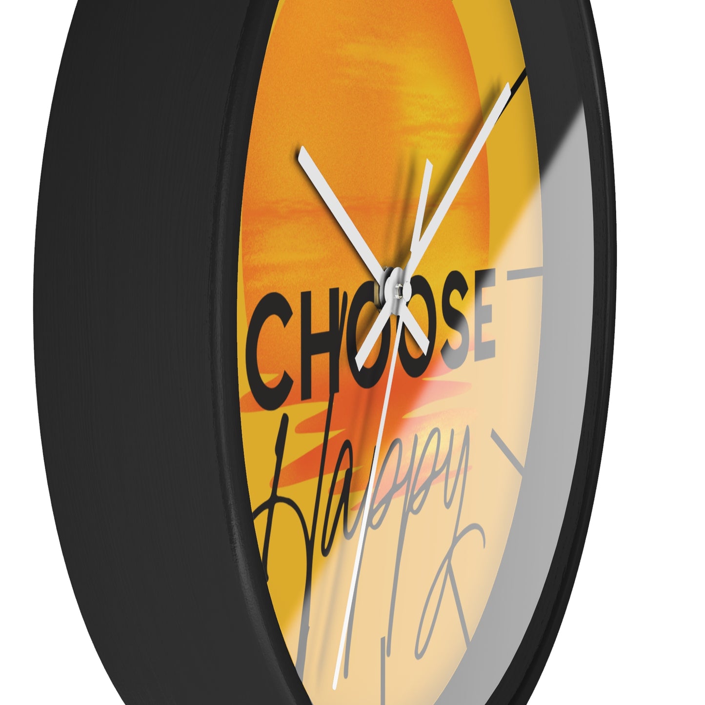 Choose Happy Sunset Wall Clock – Uplifting Home & Office Decor
