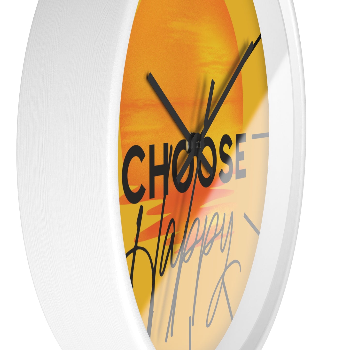 Choose Happy Sunset Wall Clock – Uplifting Home & Office Decor