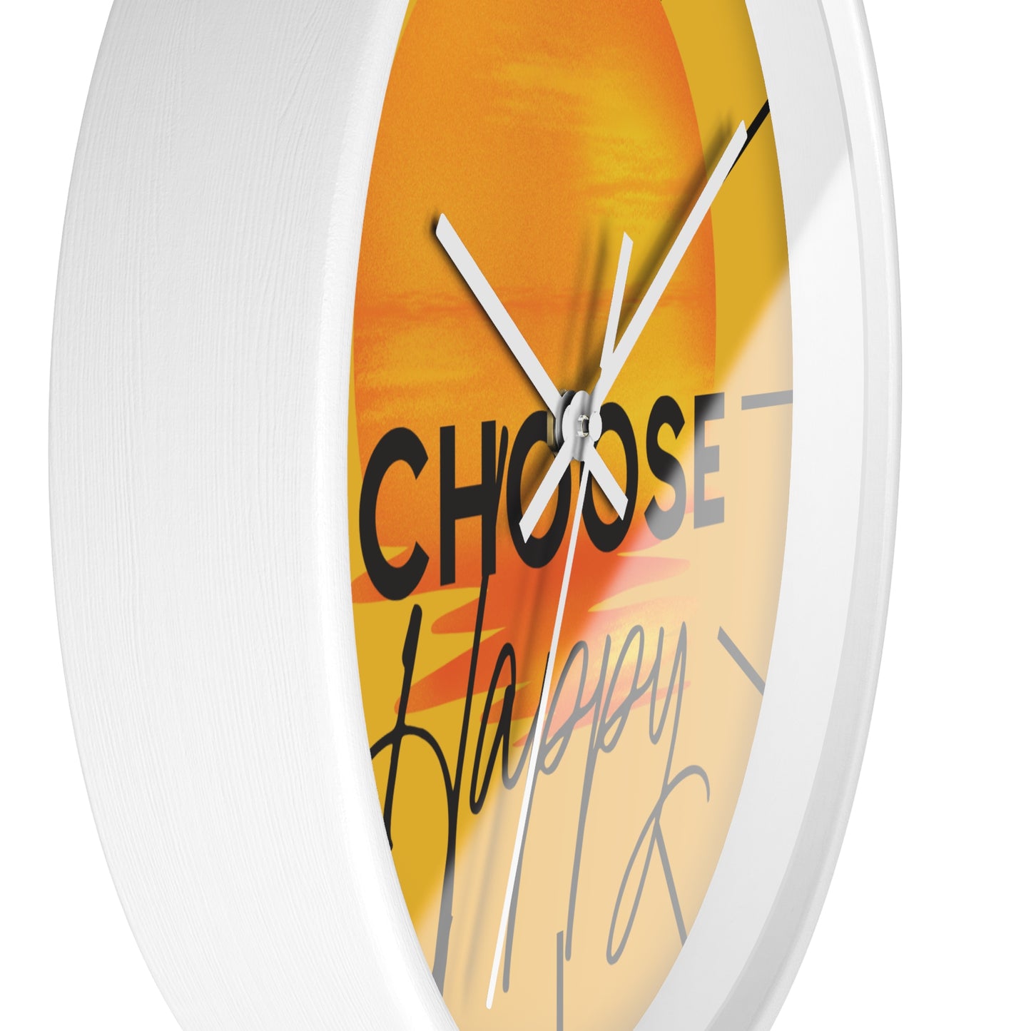 Choose Happy Sunset Wall Clock – Uplifting Home & Office Decor