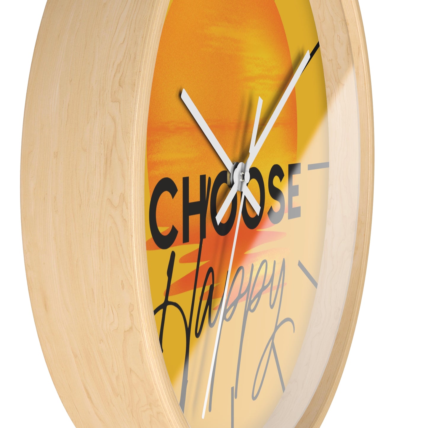 Choose Happy Sunset Wall Clock – Uplifting Home & Office Decor