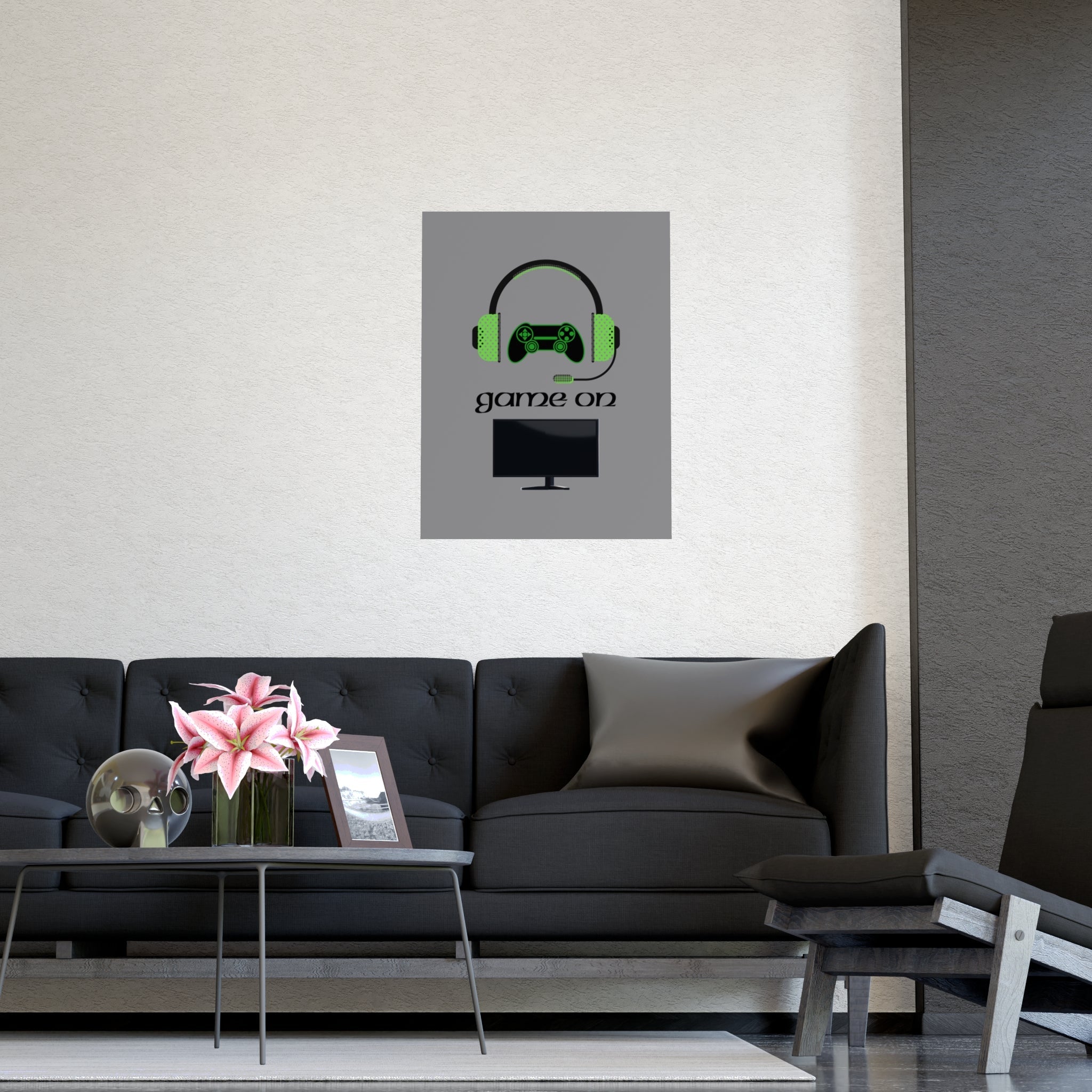 Game On Wall Art Print – Gamer Poster for Bedrooms, Offices & Game Rooms Printify