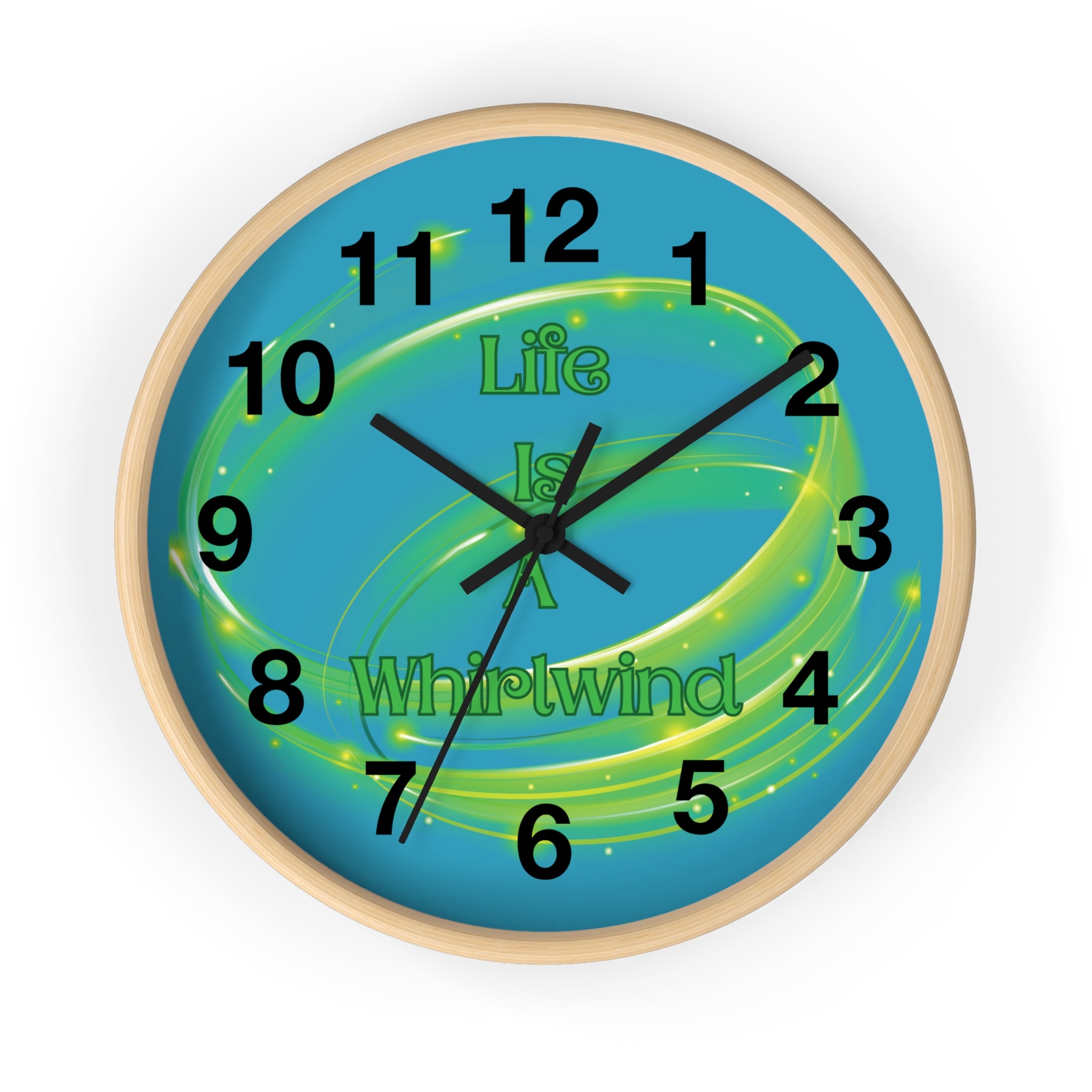 Life Is a Whirlwind Wall Clock – Colorful Motivational Decor, Bright Home Accent, Inspirational Wall Art