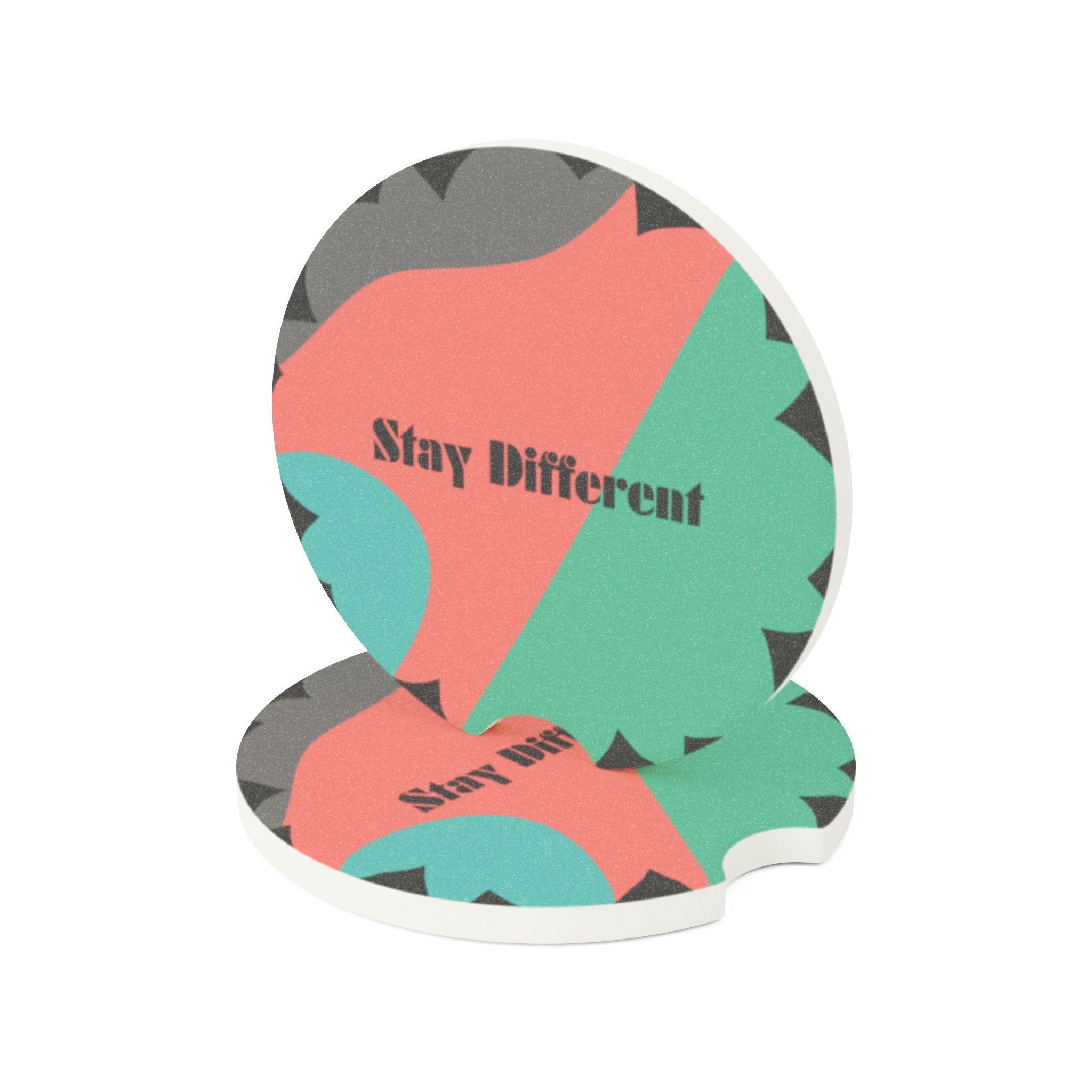 “Stay Different” Soapstone Car Coasters – Style Meets Function in Your Ride Printify