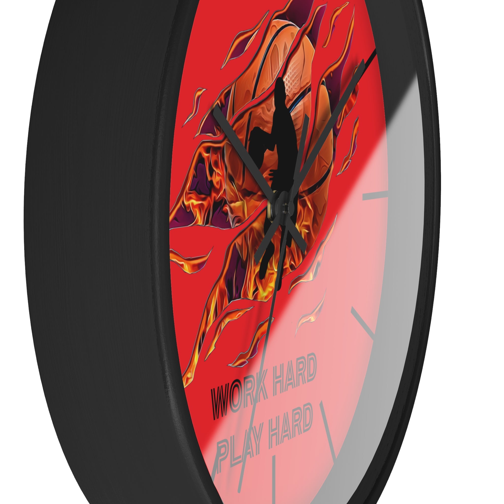 Work Hard Play Hard Motivational Wall Clock – Gym & Office Decor for Athletes