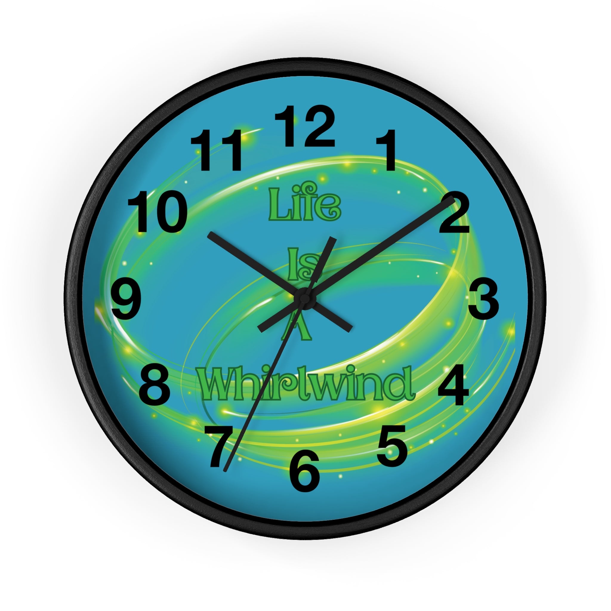 Life Is a Whirlwind Wall Clock – Colorful Motivational Decor, Bright Home Accent, Inspirational Wall Art