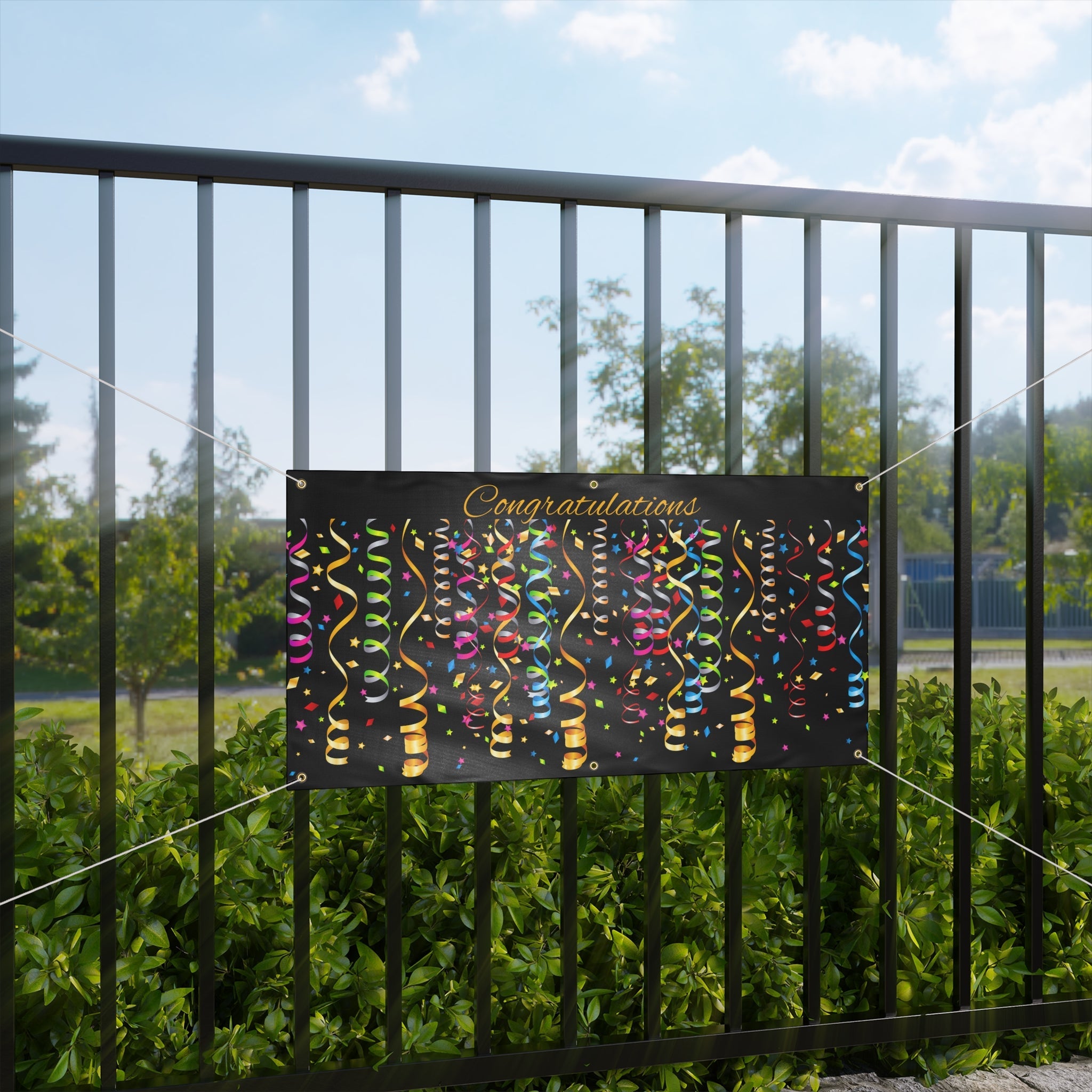 “Congratulations” Matte Party Banner – Celebration Decor for Any Event Printify