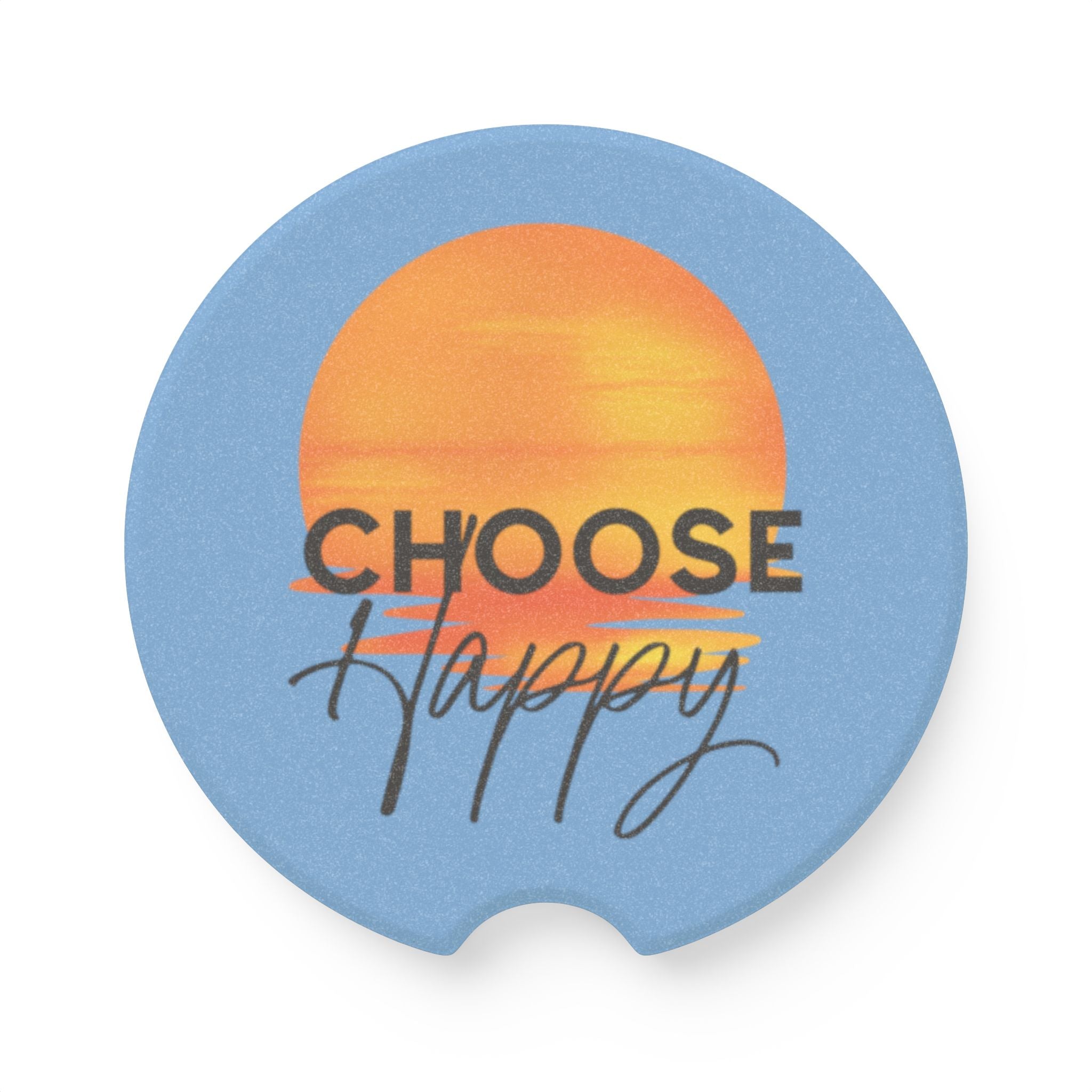 “Choose Happy” Soapstone Coaster – 1 or 2 Pack for Car or Home Printify