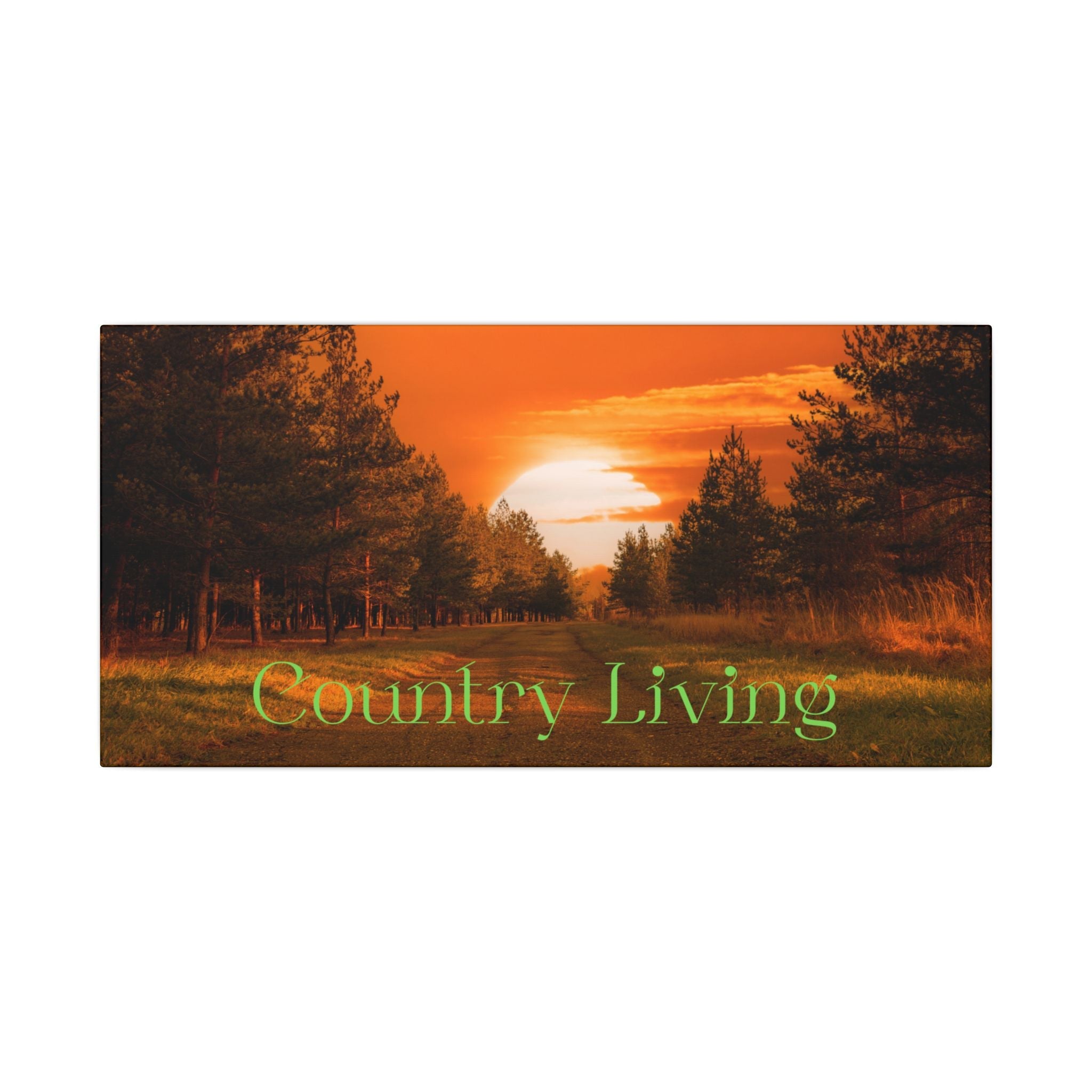 Serene "Country Living" Canvas – Rustic Nature Wall Art for Cozy Homes Printify