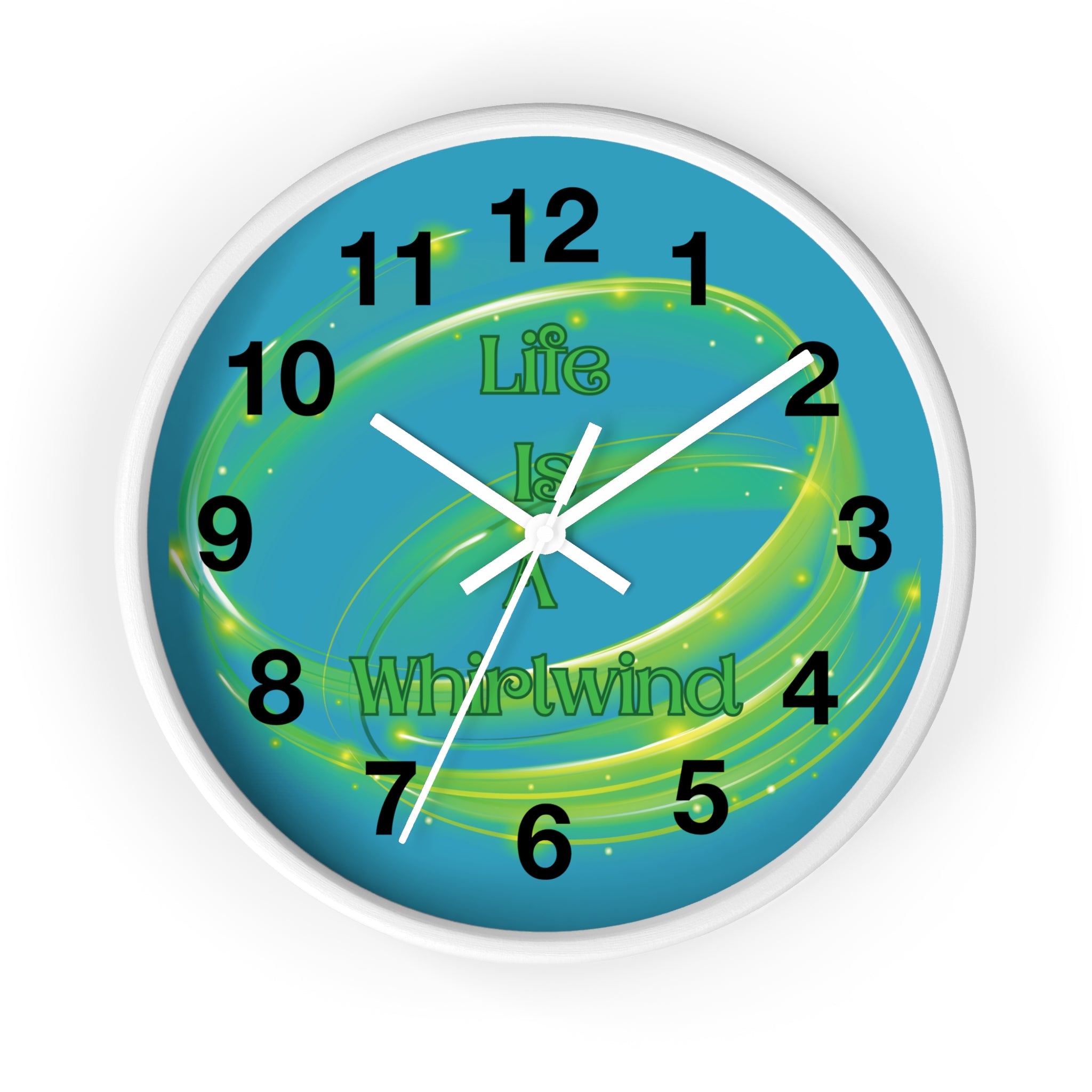 Life Is a Whirlwind Wall Clock – Colorful Motivational Decor, Bright Home Accent, Inspirational Wall Art