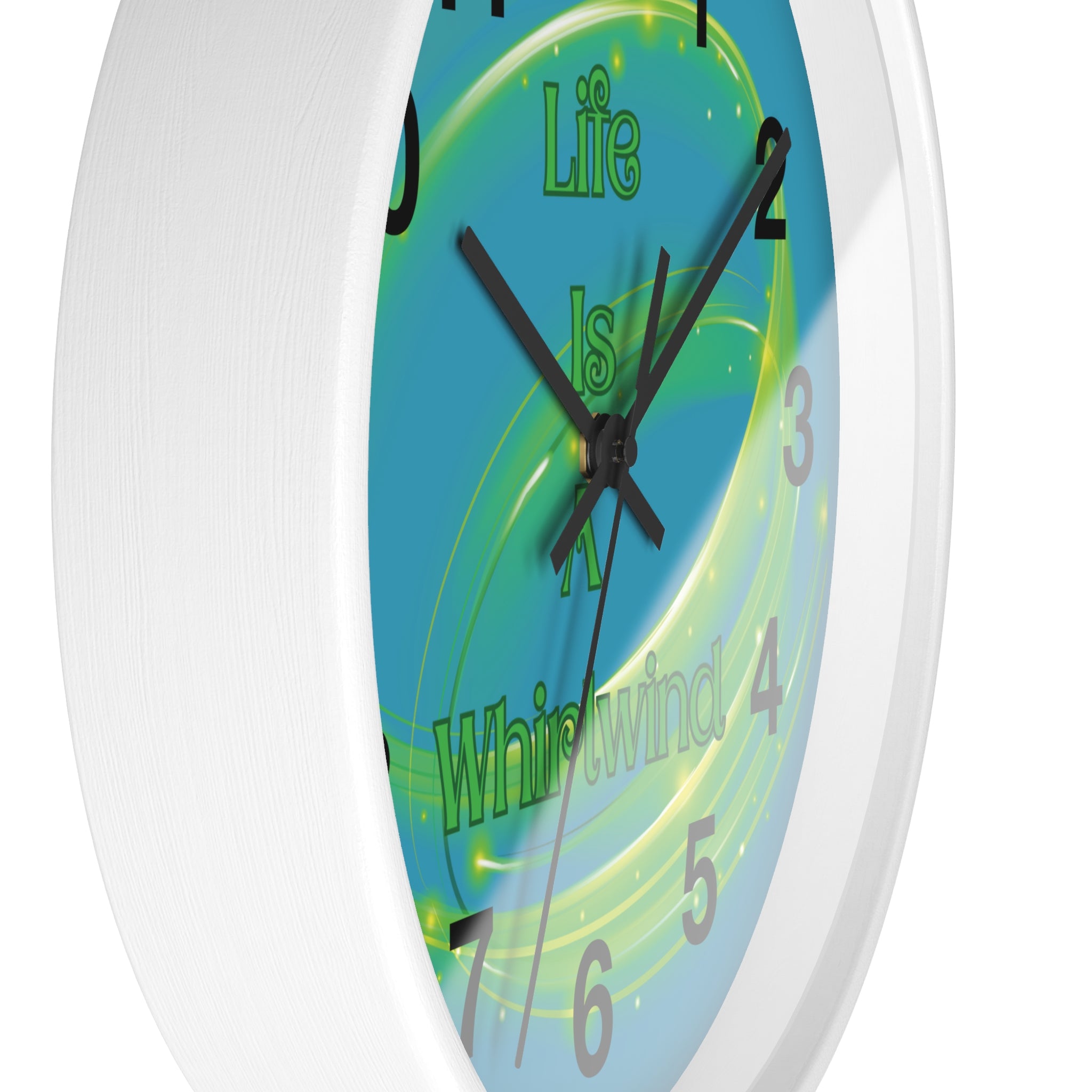 Life Is a Whirlwind Wall Clock – Colorful Motivational Decor, Bright Home Accent, Inspirational Wall Art