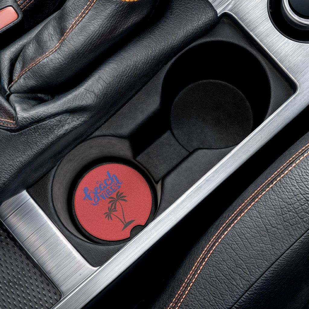 Beach Vibes Car Coaster – Summer in Your Cupholder Printify