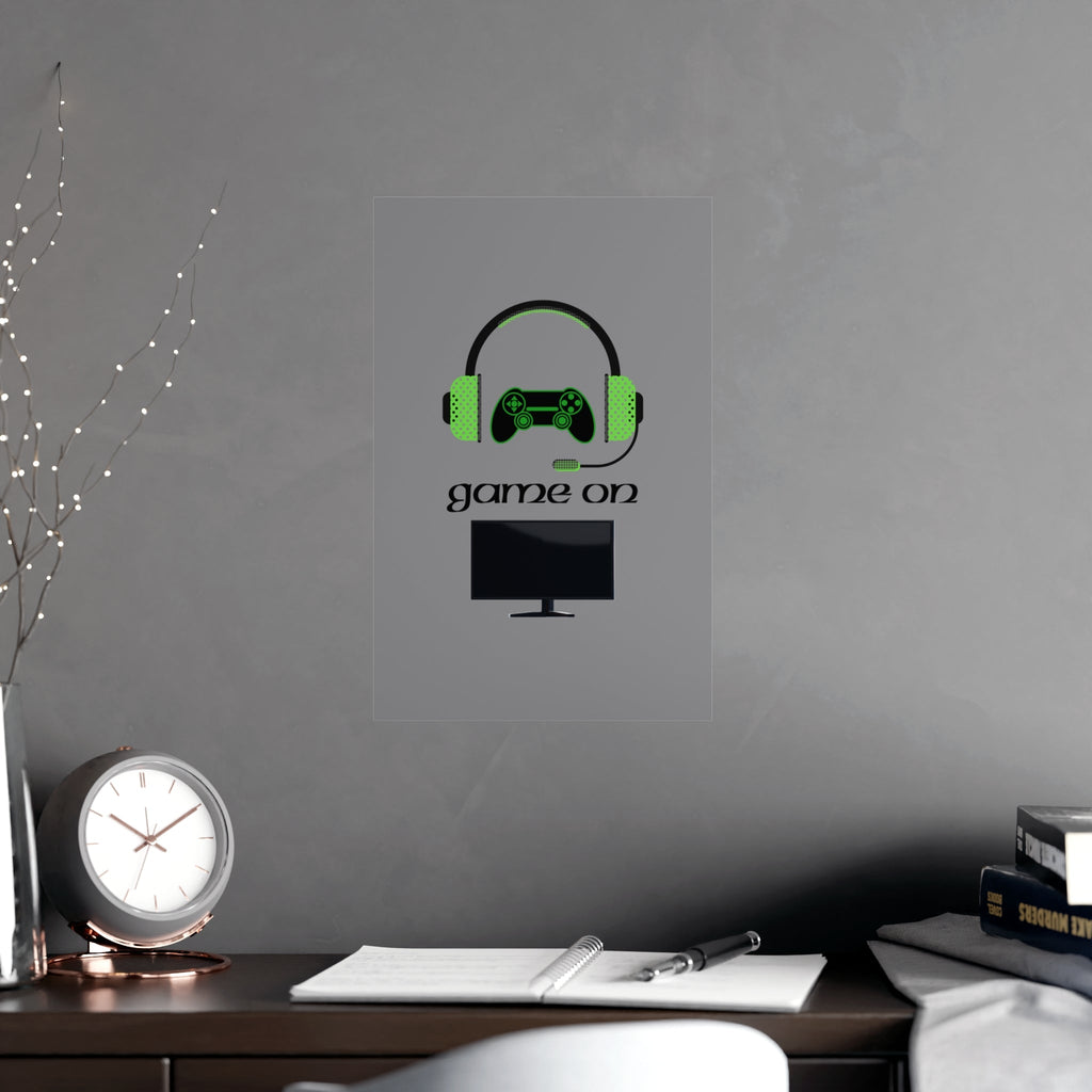 Game On Wall Art Print – Gamer Poster for Bedrooms, Offices & Game Rooms Printify