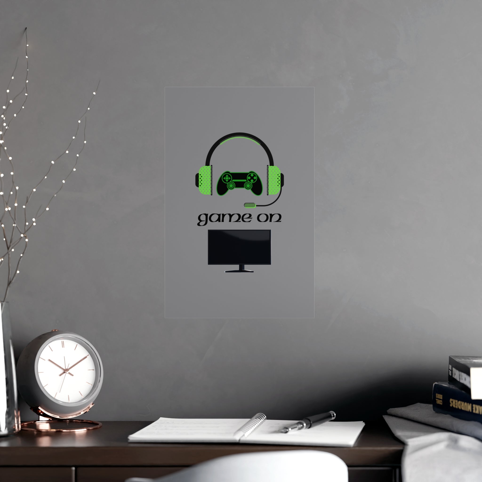 Game On Wall Art Print – Gamer Poster for Bedrooms, Offices & Game Rooms Printify