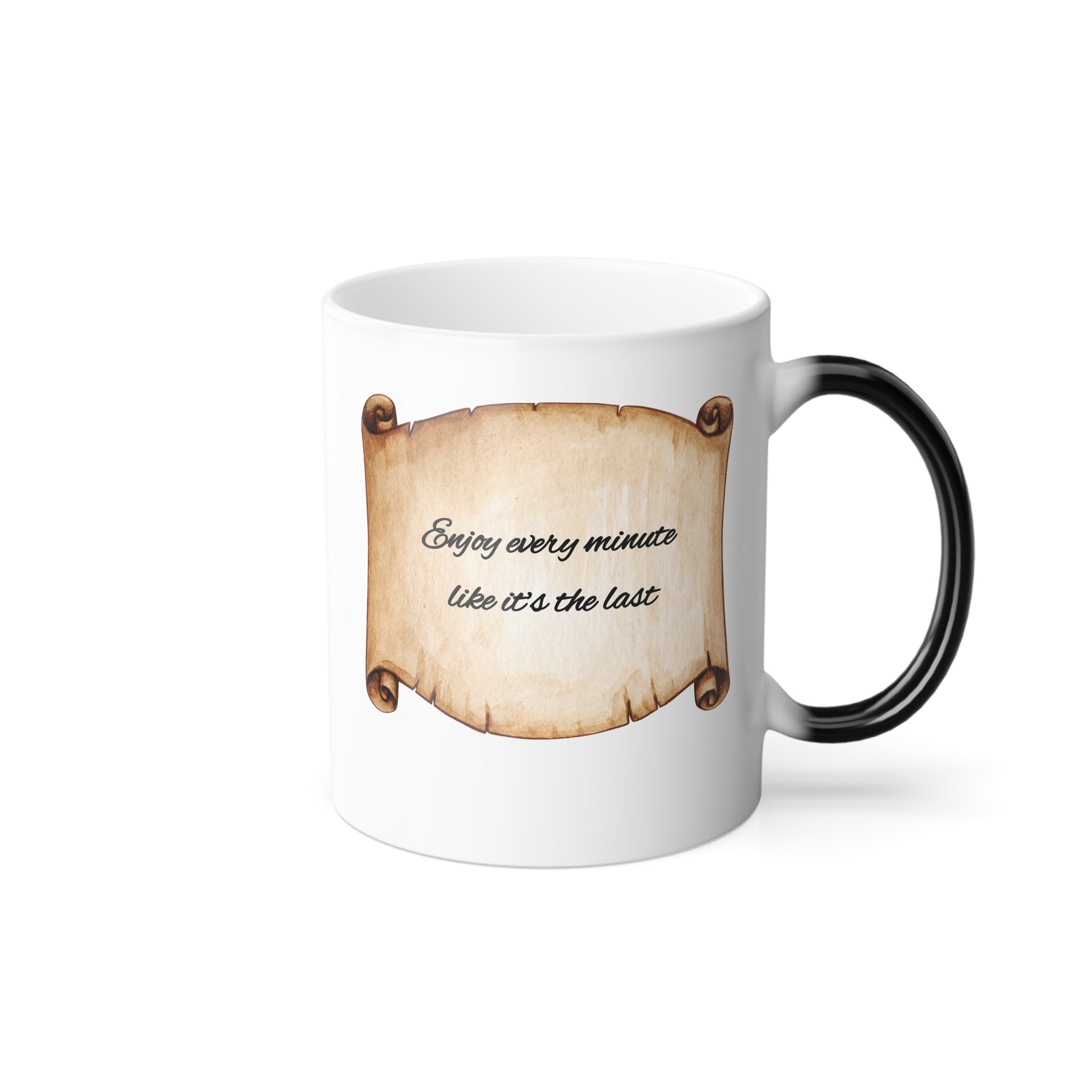 “Enjoy Every Minute” Magic Mug – Heat-Activated Surprise Printify