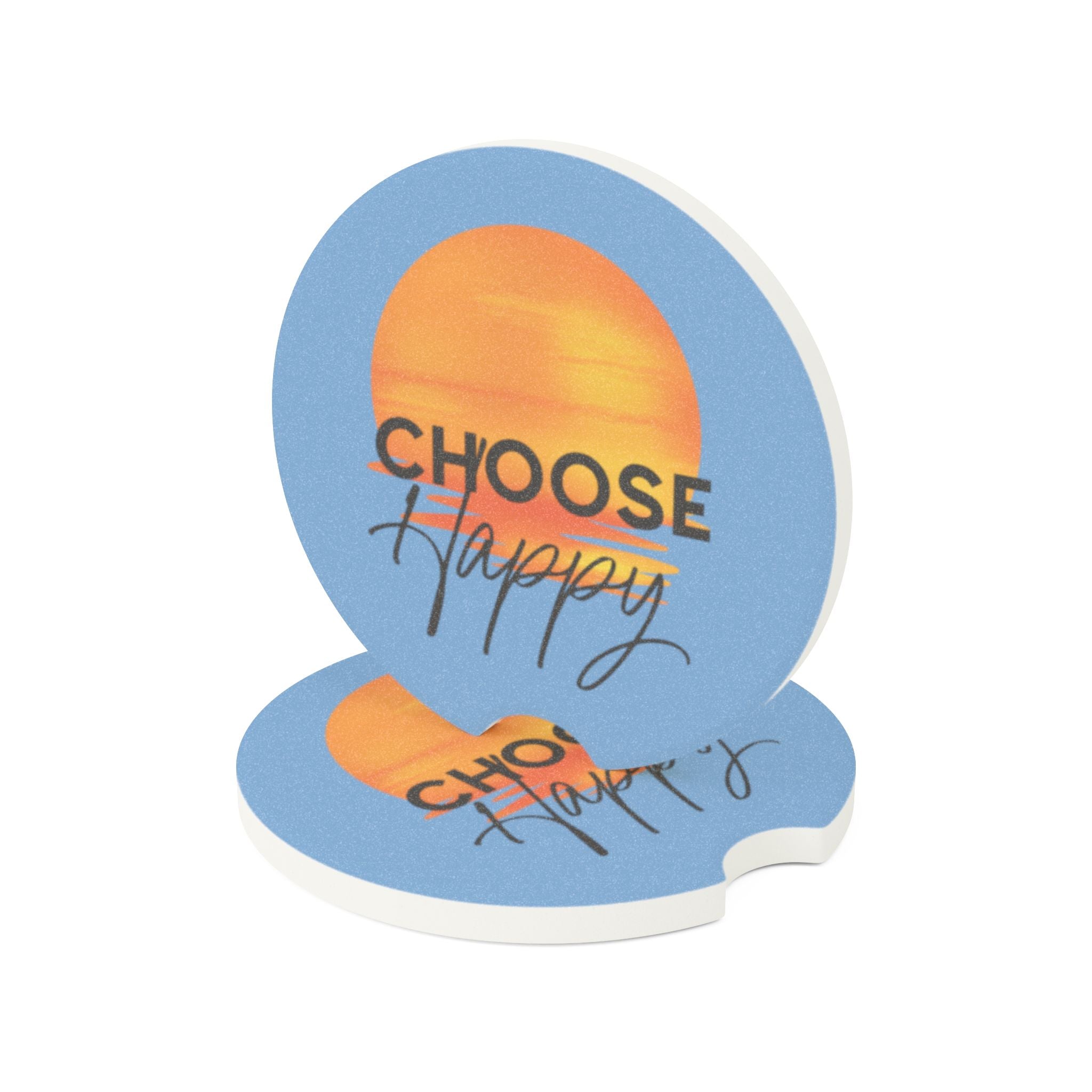 “Choose Happy” Soapstone Coaster – 1 or 2 Pack for Car or Home Printify