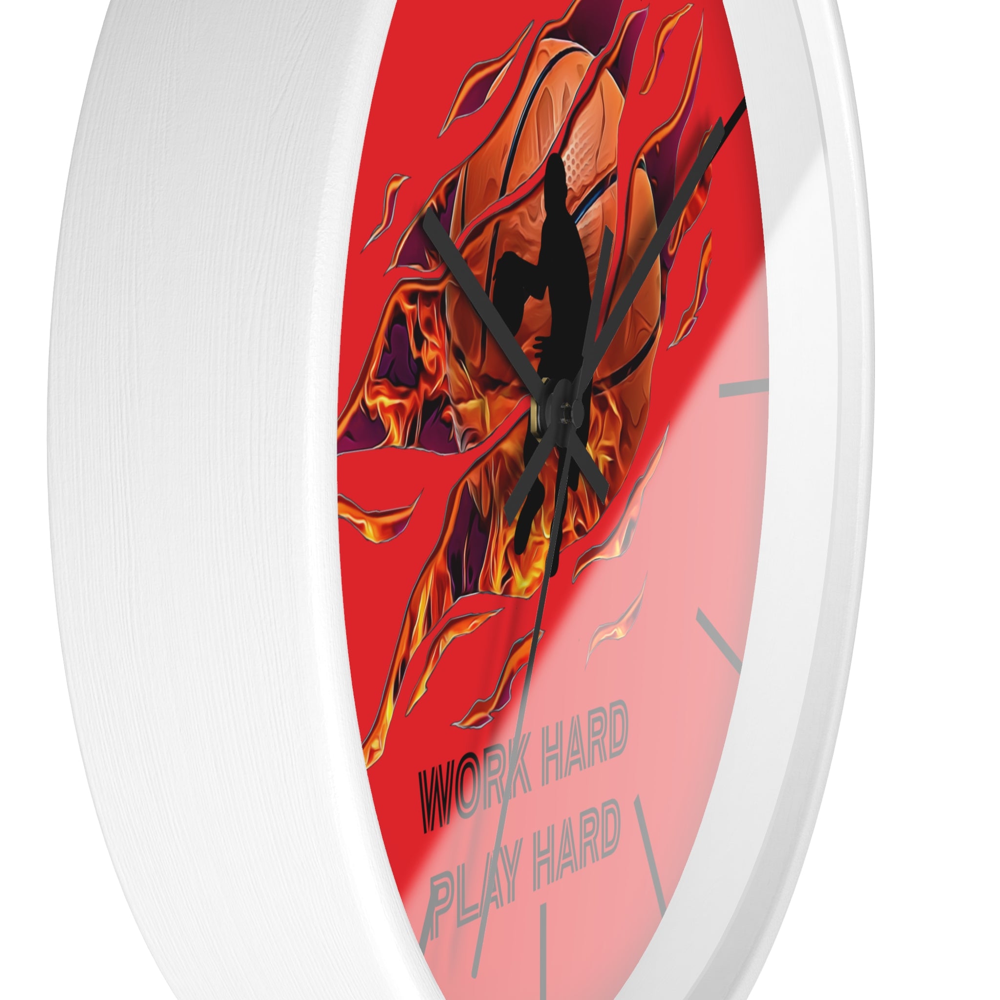 Work Hard Play Hard Motivational Wall Clock – Gym & Office Decor for Athletes
