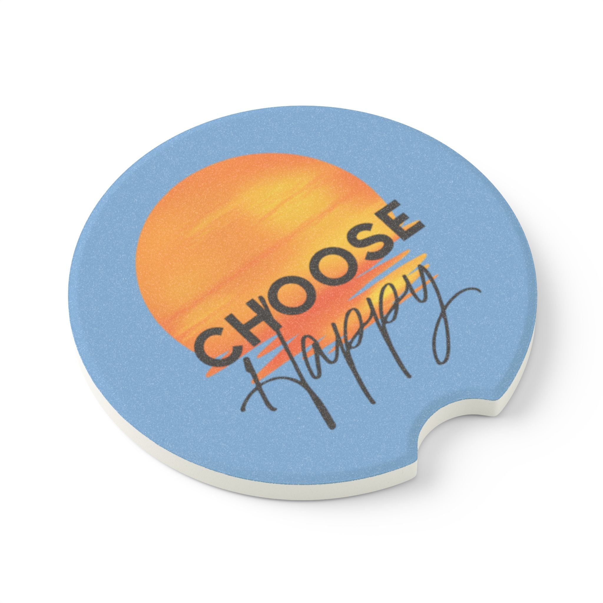 “Choose Happy” Soapstone Coaster – 1 or 2 Pack for Car or Home Printify