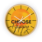 Choose Happy Sunset Wall Clock – Uplifting Home & Office Decor
