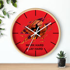 Work Hard Play Hard Motivational Wall Clock – Gym & Office Decor for Athletes