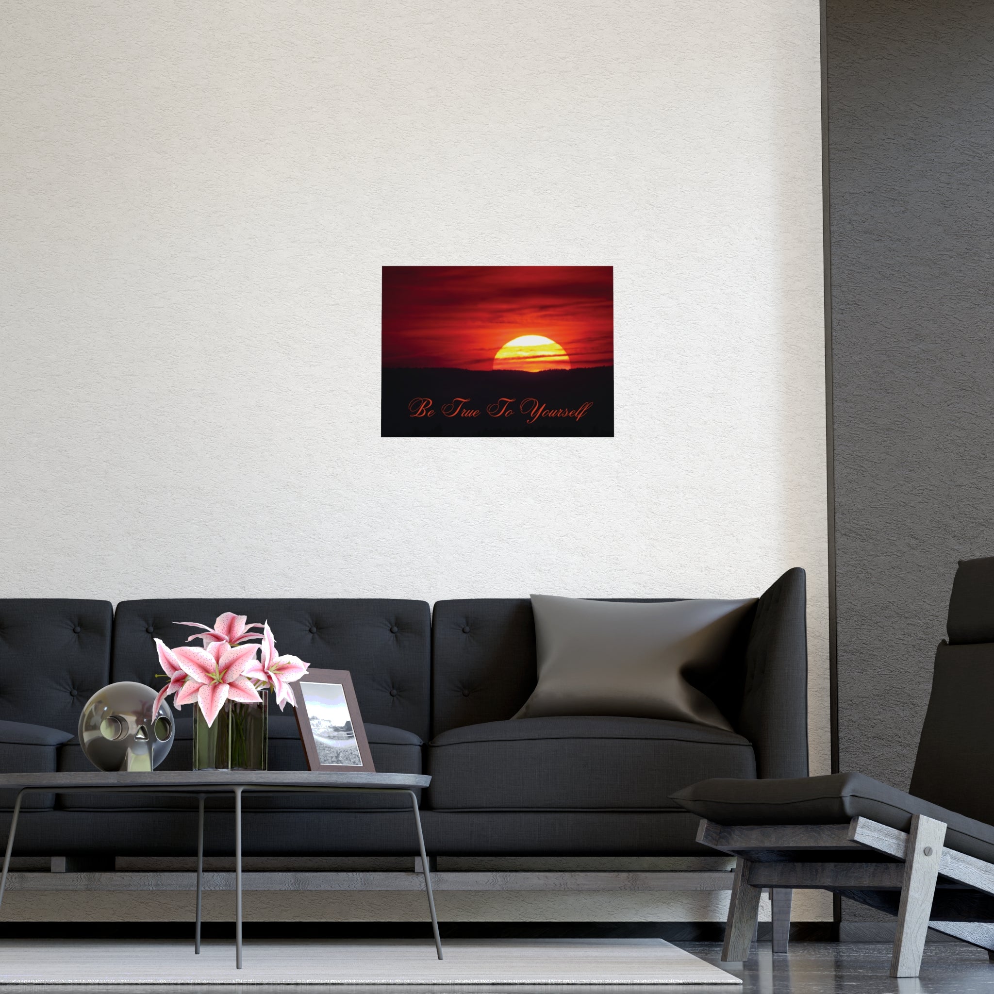 Be True to Yourself Matte Poster – Uplifting Sunset Wall Art for Daily Motivation Printify