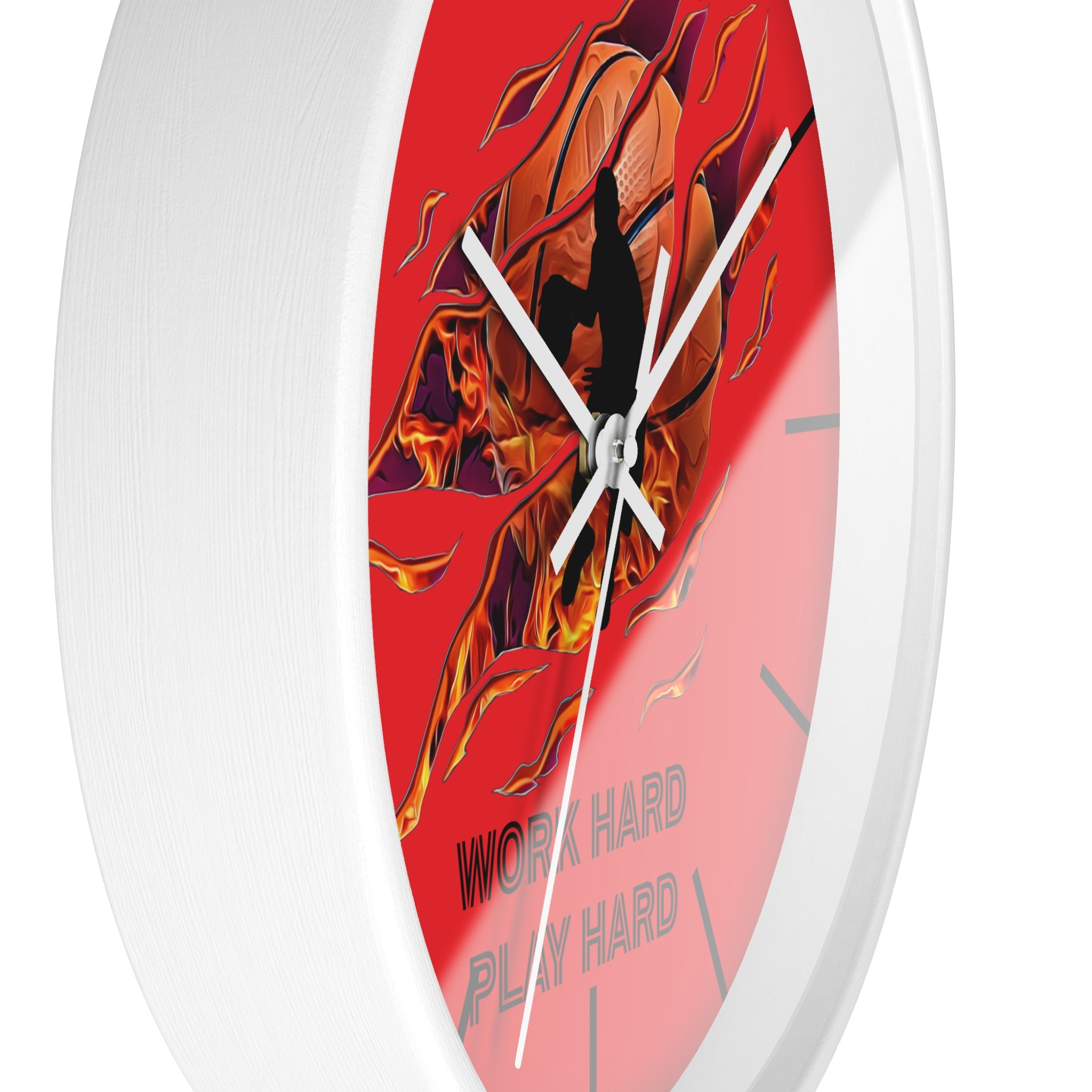 Work Hard Play Hard Motivational Wall Clock – Gym & Office Decor for Athletes
