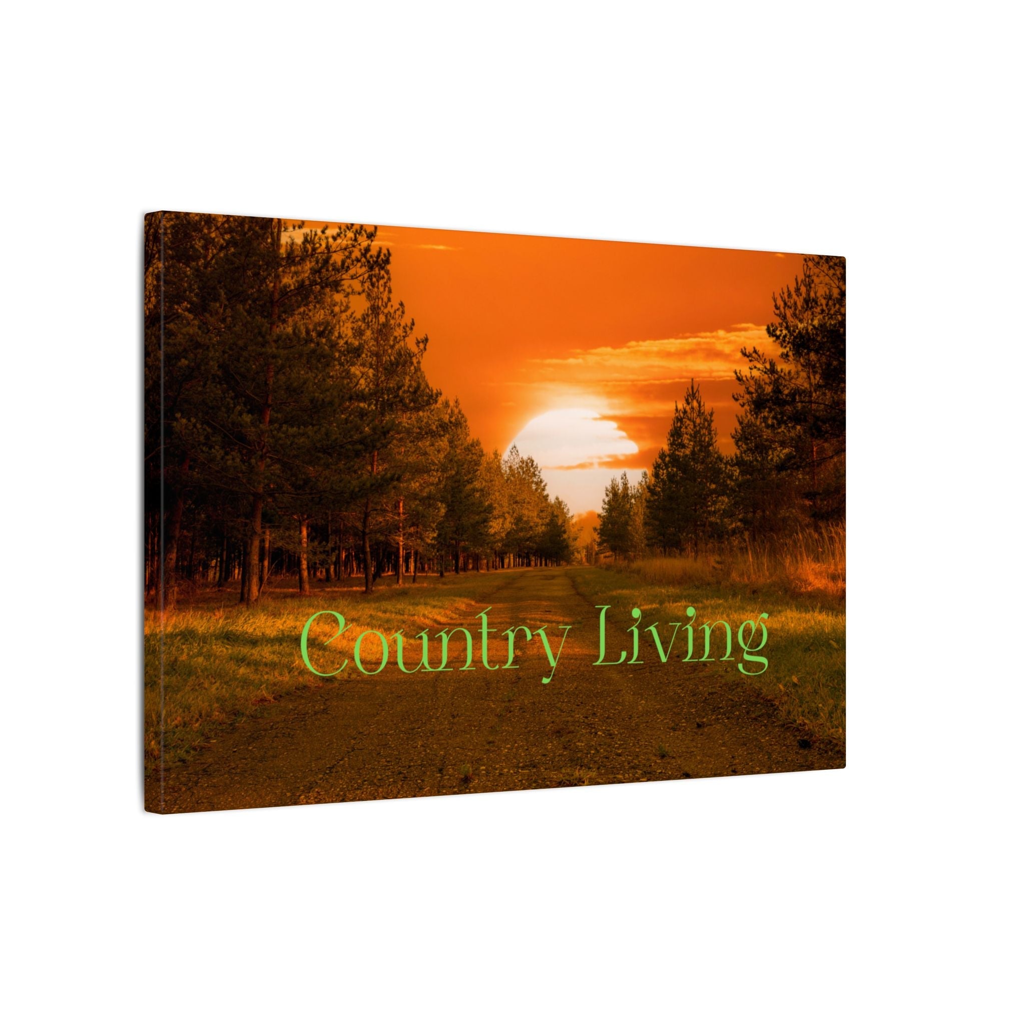 Serene "Country Living" Canvas – Rustic Nature Wall Art for Cozy Homes Printify