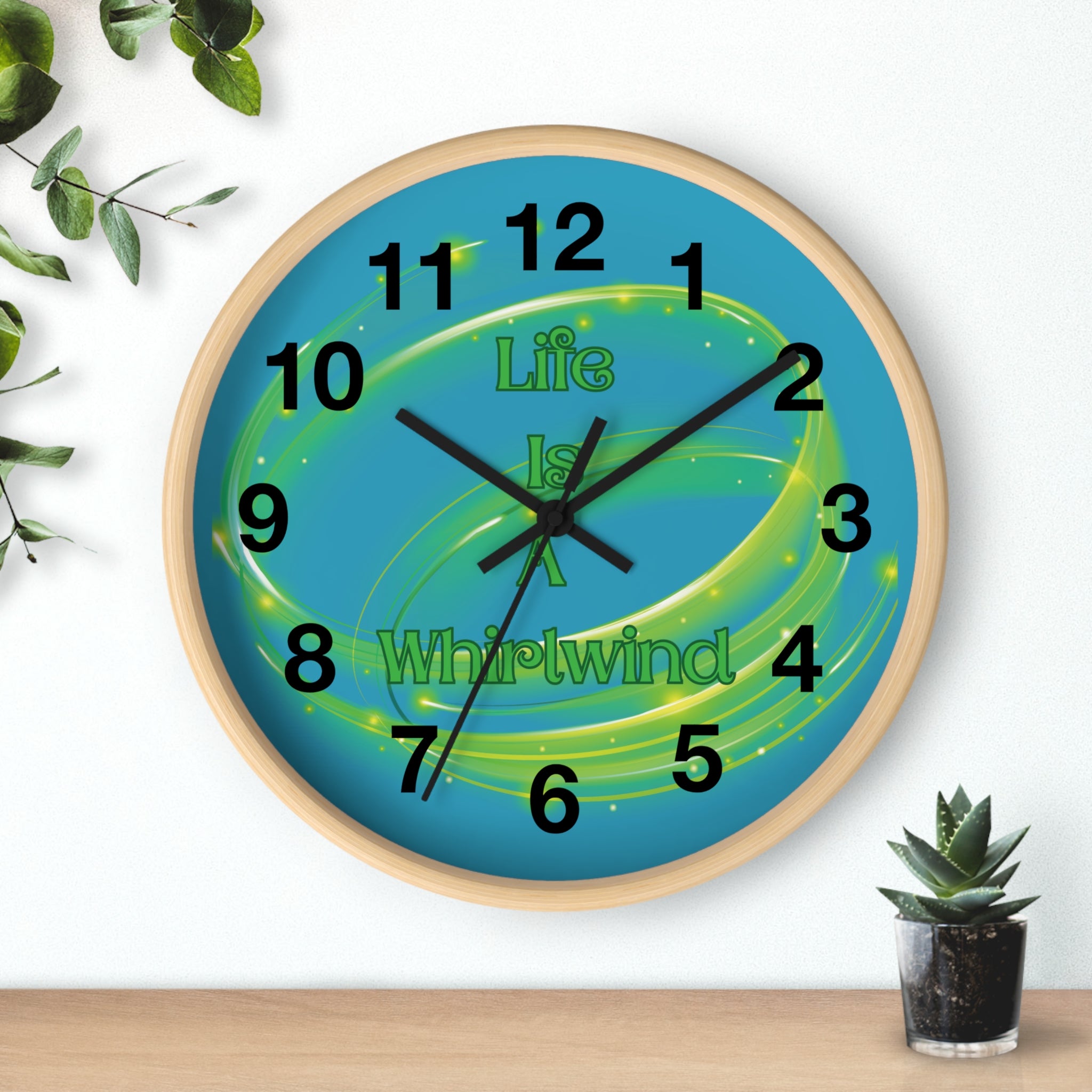 Life Is a Whirlwind Wall Clock – Colorful Motivational Decor, Bright Home Accent, Inspirational Wall Art