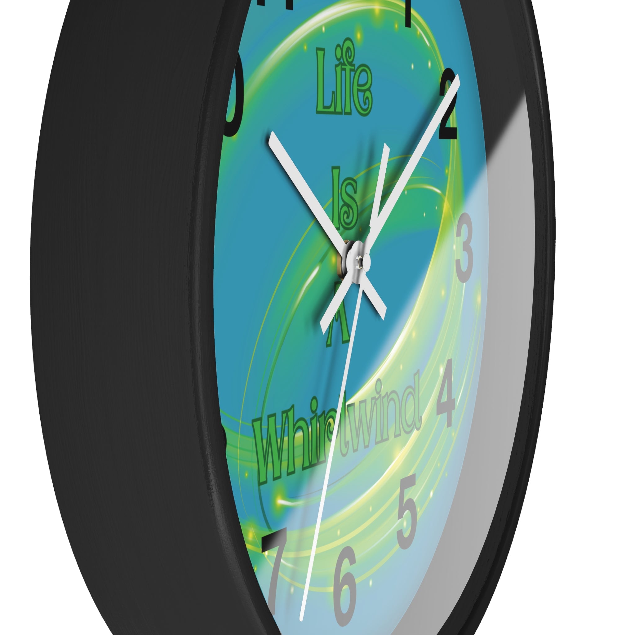 Life Is a Whirlwind Wall Clock – Colorful Motivational Decor, Bright Home Accent, Inspirational Wall Art