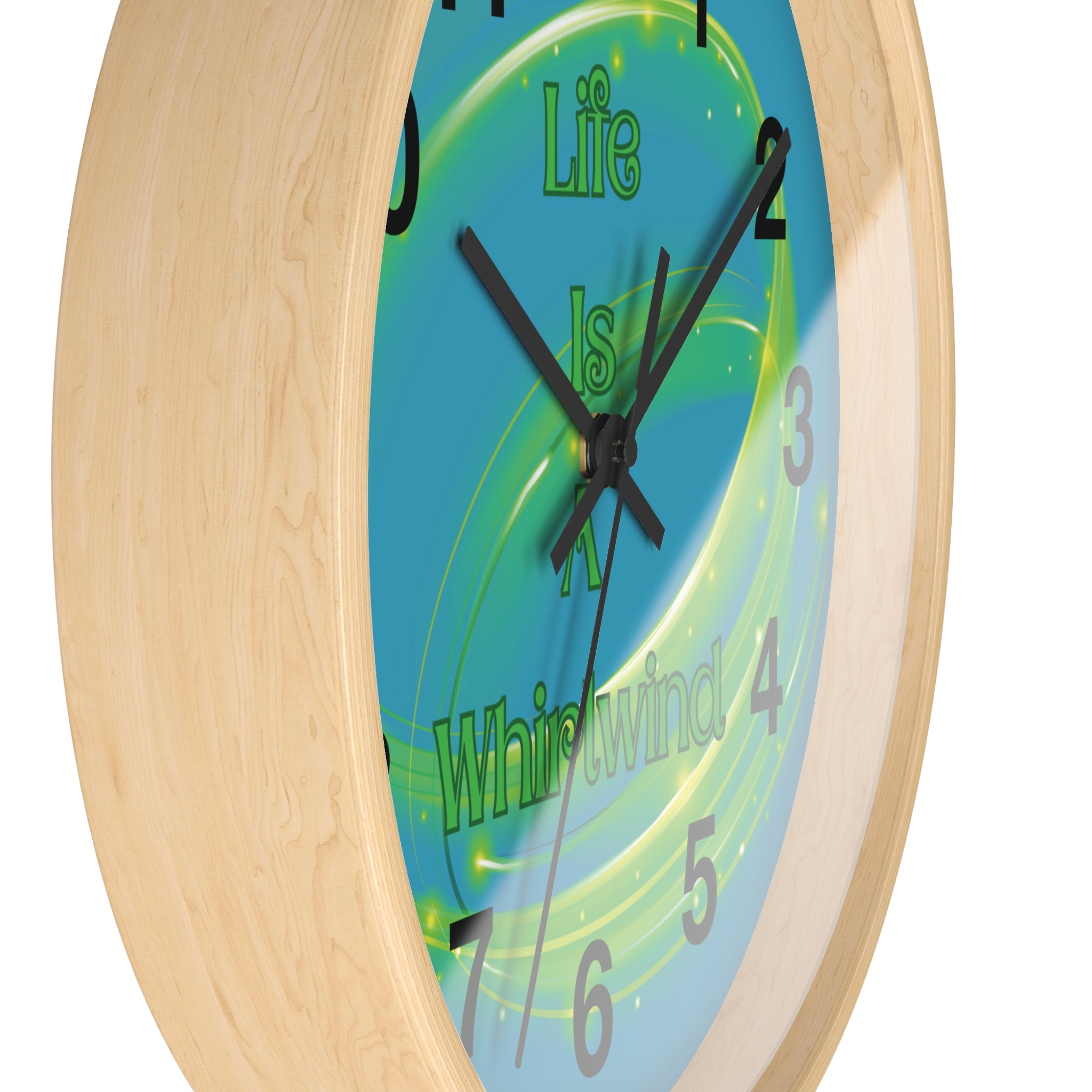 Life Is a Whirlwind Wall Clock – Colorful Motivational Decor, Bright Home Accent, Inspirational Wall Art