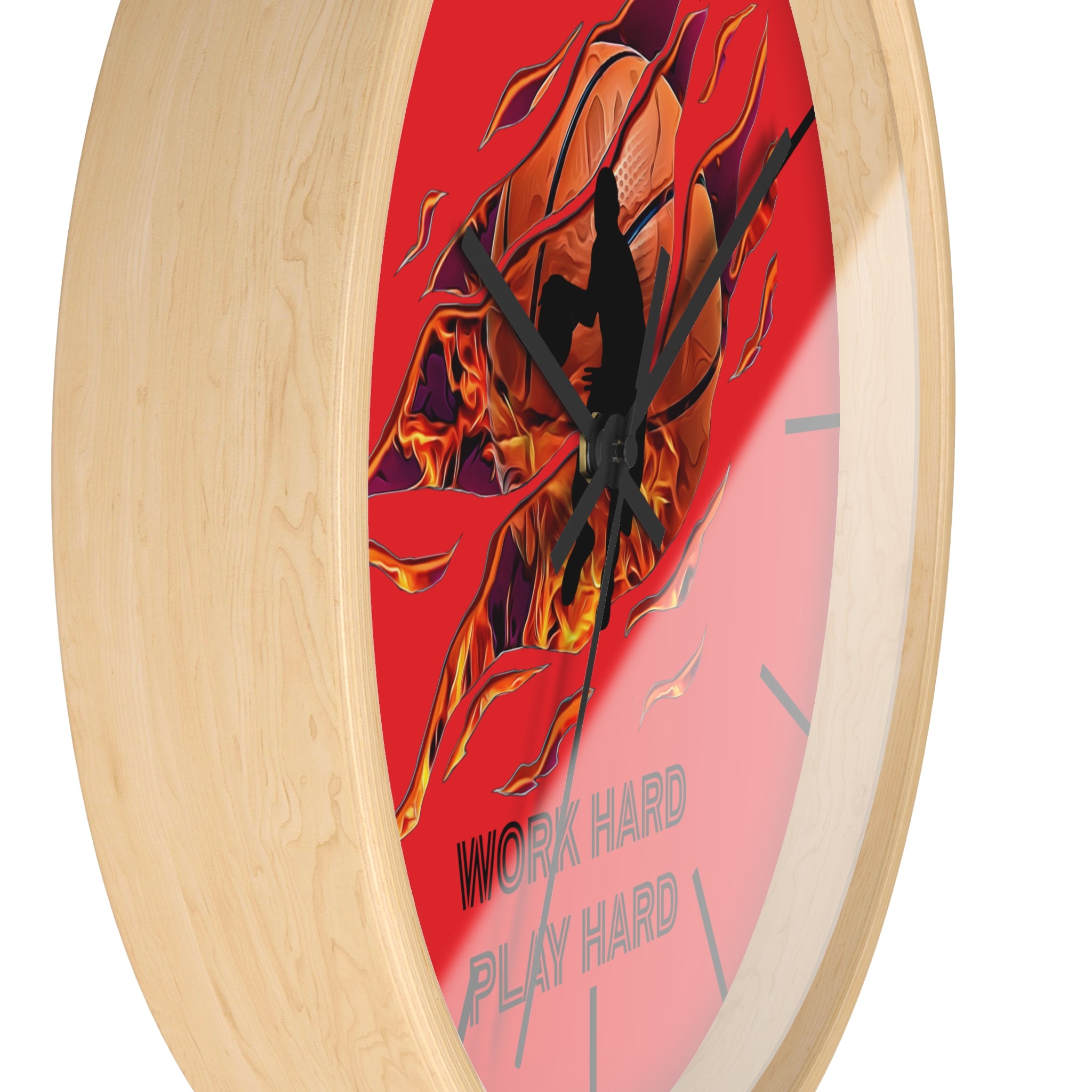 Work Hard Play Hard Motivational Wall Clock – Gym & Office Decor for Athletes