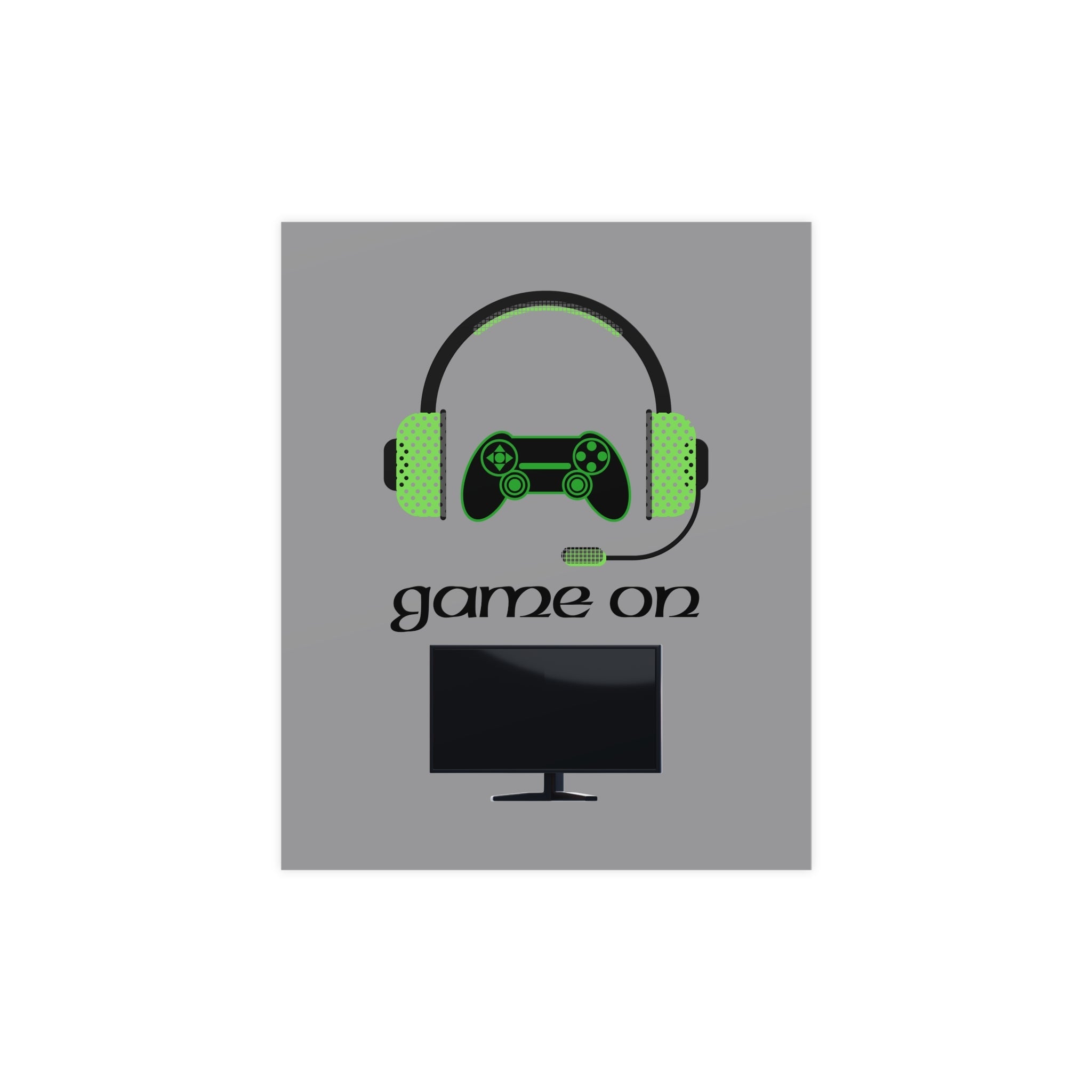 Game On Wall Art Print – Gamer Poster for Bedrooms, Offices & Game Rooms Printify