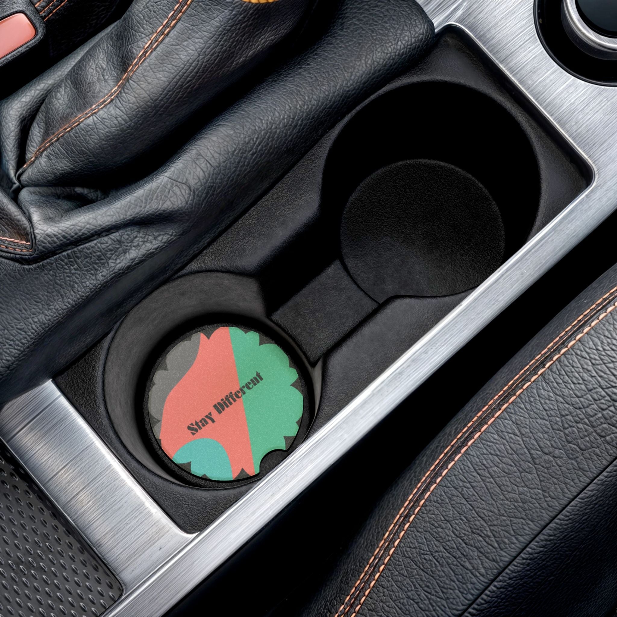 “Stay Different” Soapstone Car Coasters – Style Meets Function in Your Ride Printify