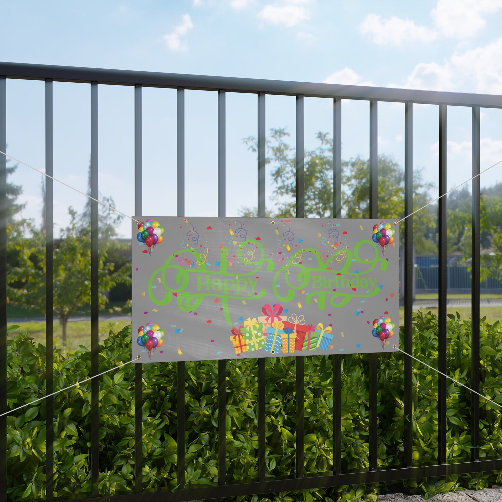 Happy Birthday Matte Banner | Party Sign, Festive Decor, Colorful Celebration Display Printify