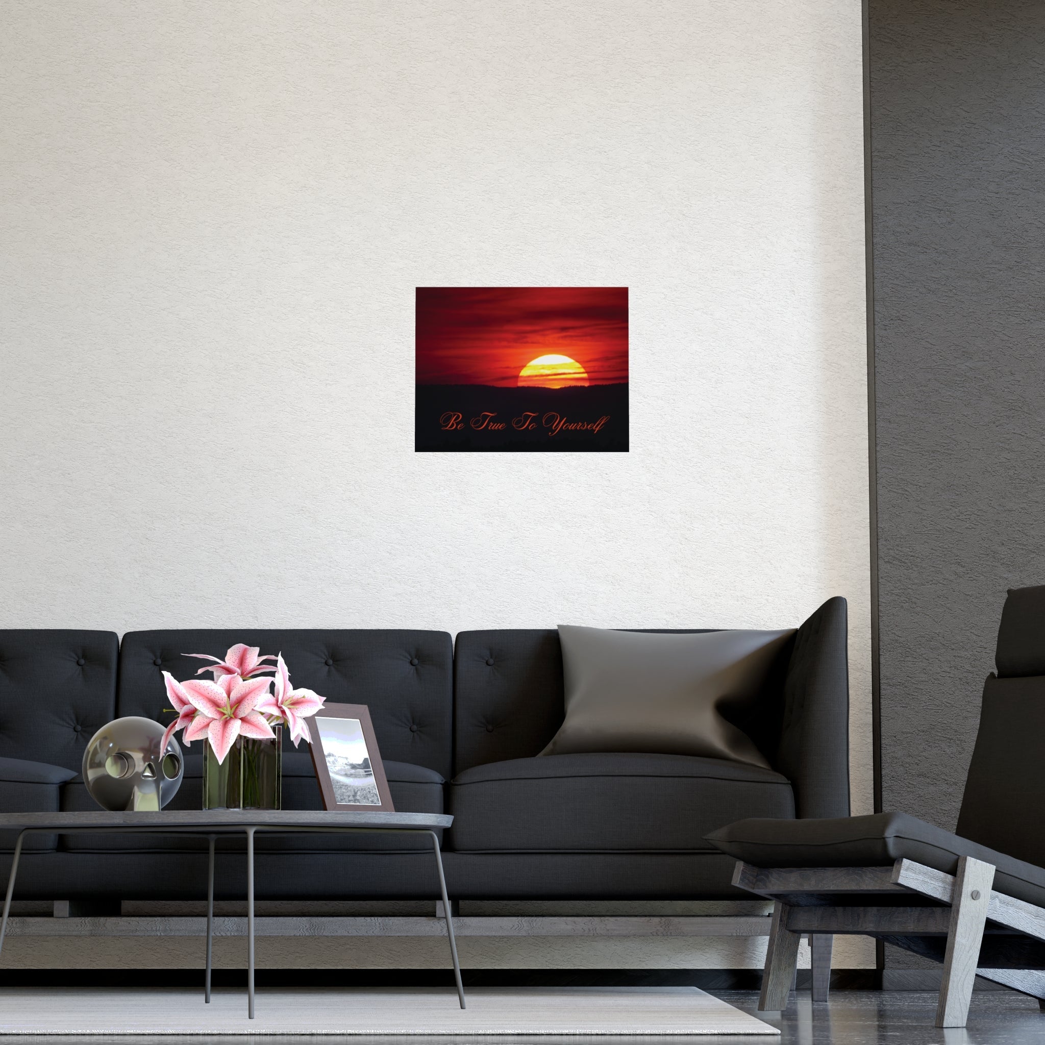 Be True to Yourself Matte Poster – Uplifting Sunset Wall Art for Daily Motivation Printify