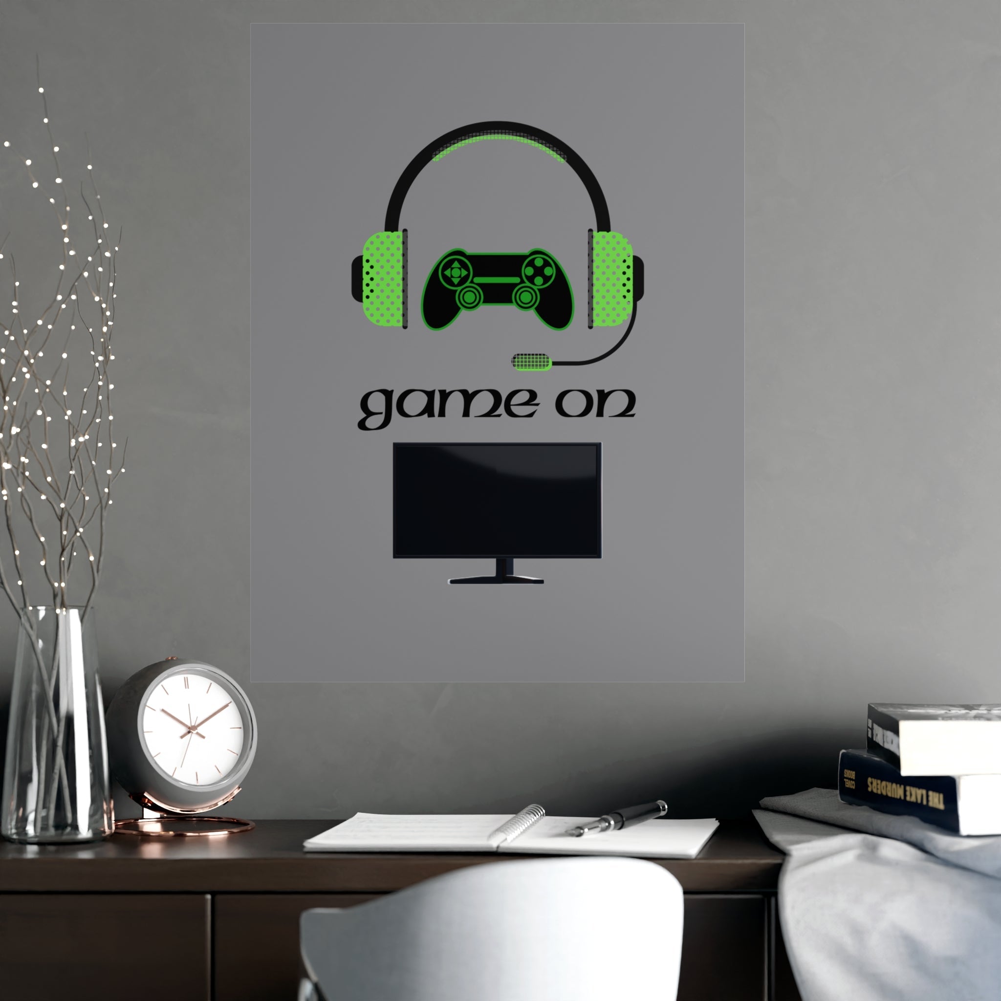 Game On Wall Art Print – Gamer Poster for Bedrooms, Offices & Game Rooms Printify