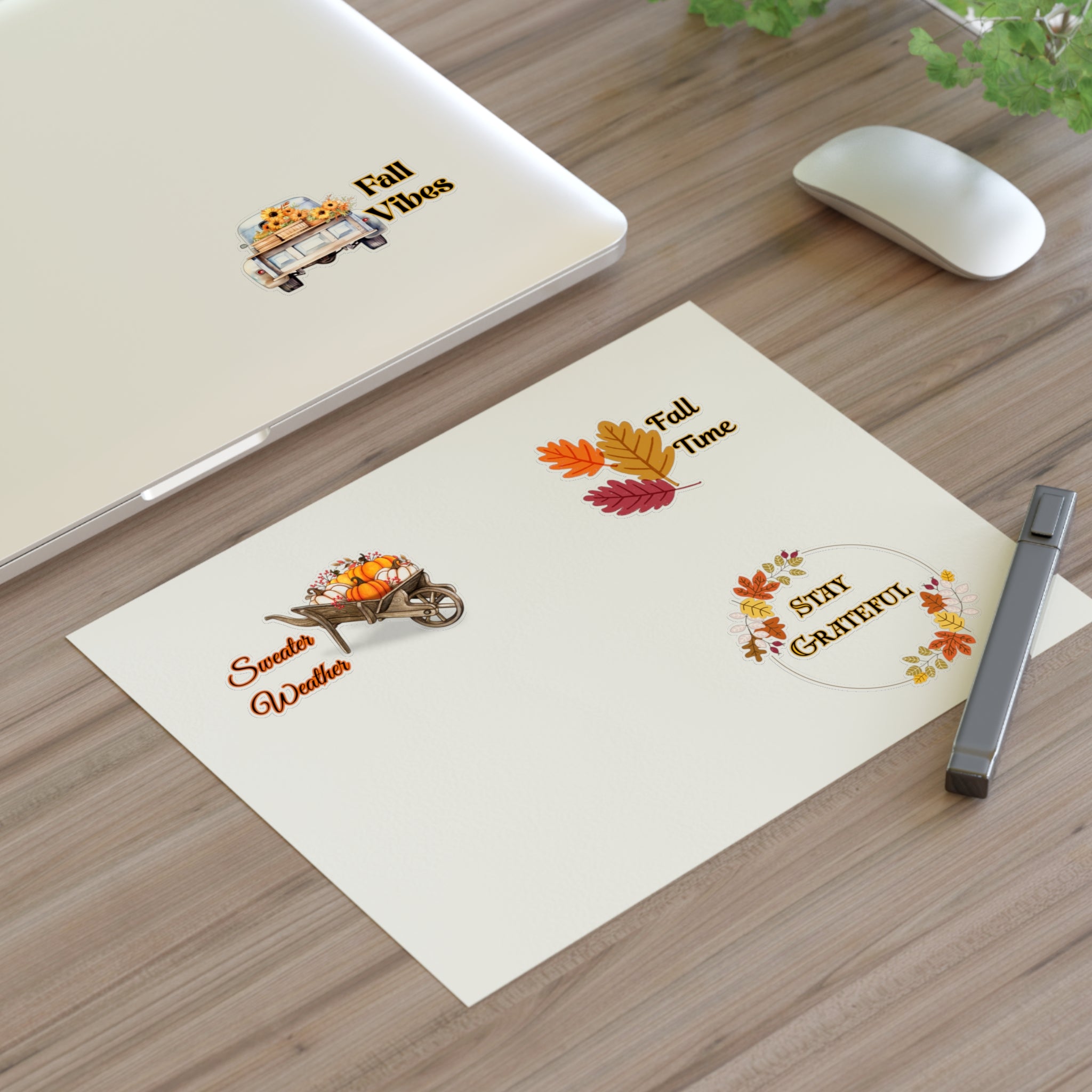 Autumn Sticker Sheets - Stay Grateful, Fall Vibes, Seasonal Decorations, Scrapbooking, Journaling, Gift Wrap Ideas