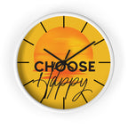 Choose Happy Sunset Wall Clock – Uplifting Home & Office Decor