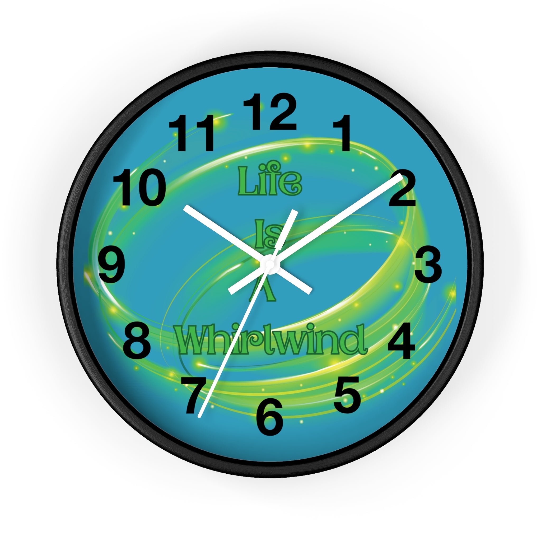 Life Is a Whirlwind Wall Clock – Colorful Motivational Decor, Bright Home Accent, Inspirational Wall Art