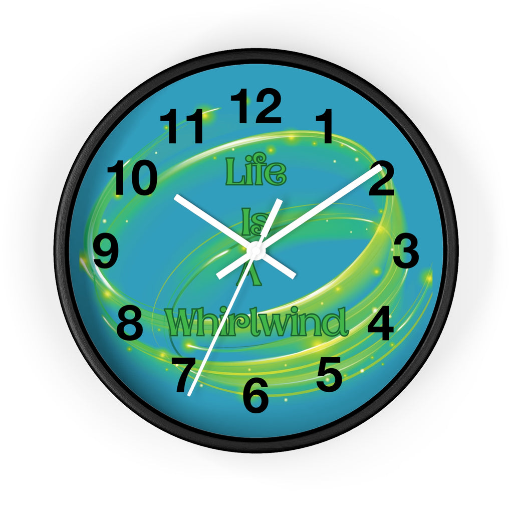 Life Is a Whirlwind Wall Clock – Colorful Motivational Decor, Bright Home Accent, Inspirational Wall Art