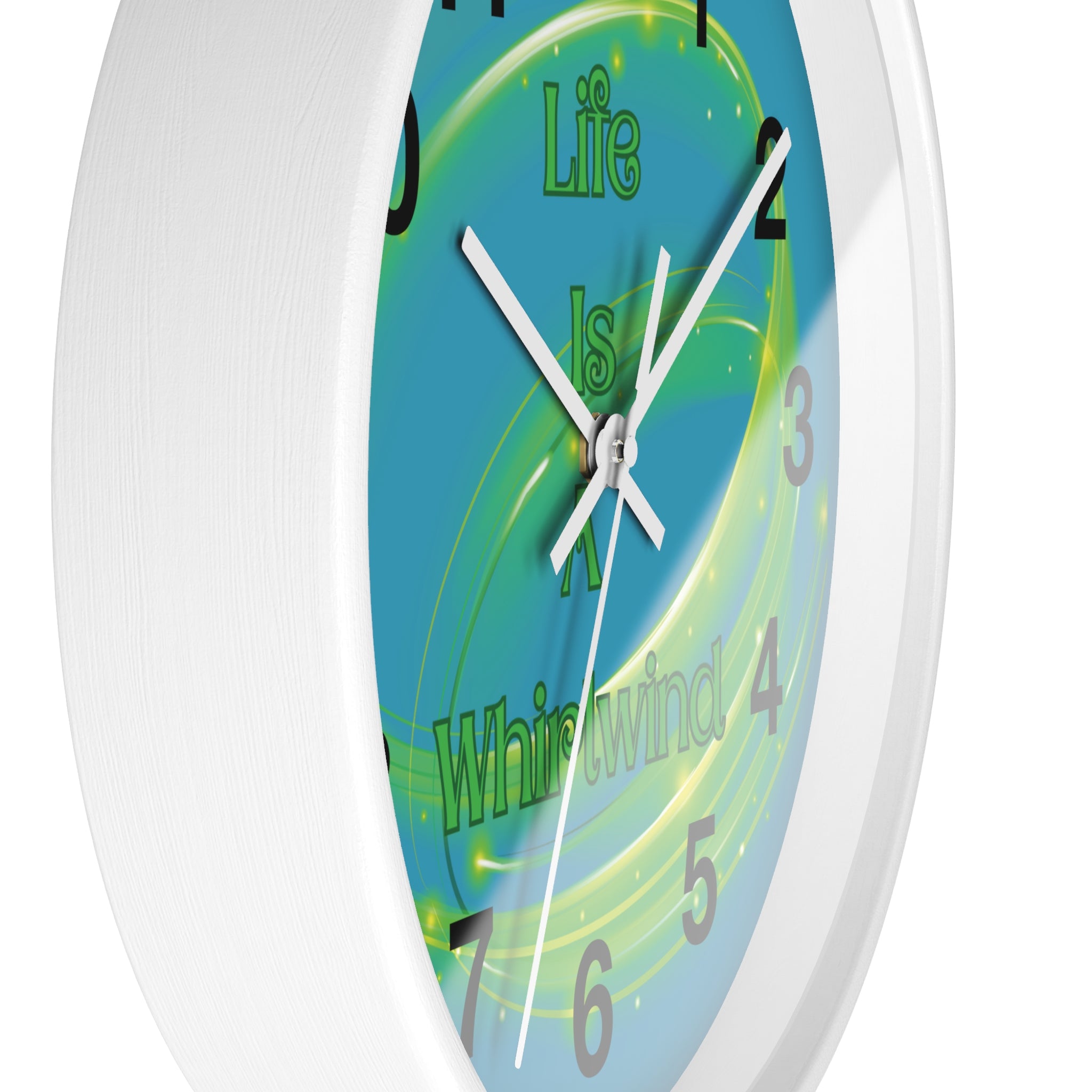 Life Is a Whirlwind Wall Clock – Colorful Motivational Decor, Bright Home Accent, Inspirational Wall Art