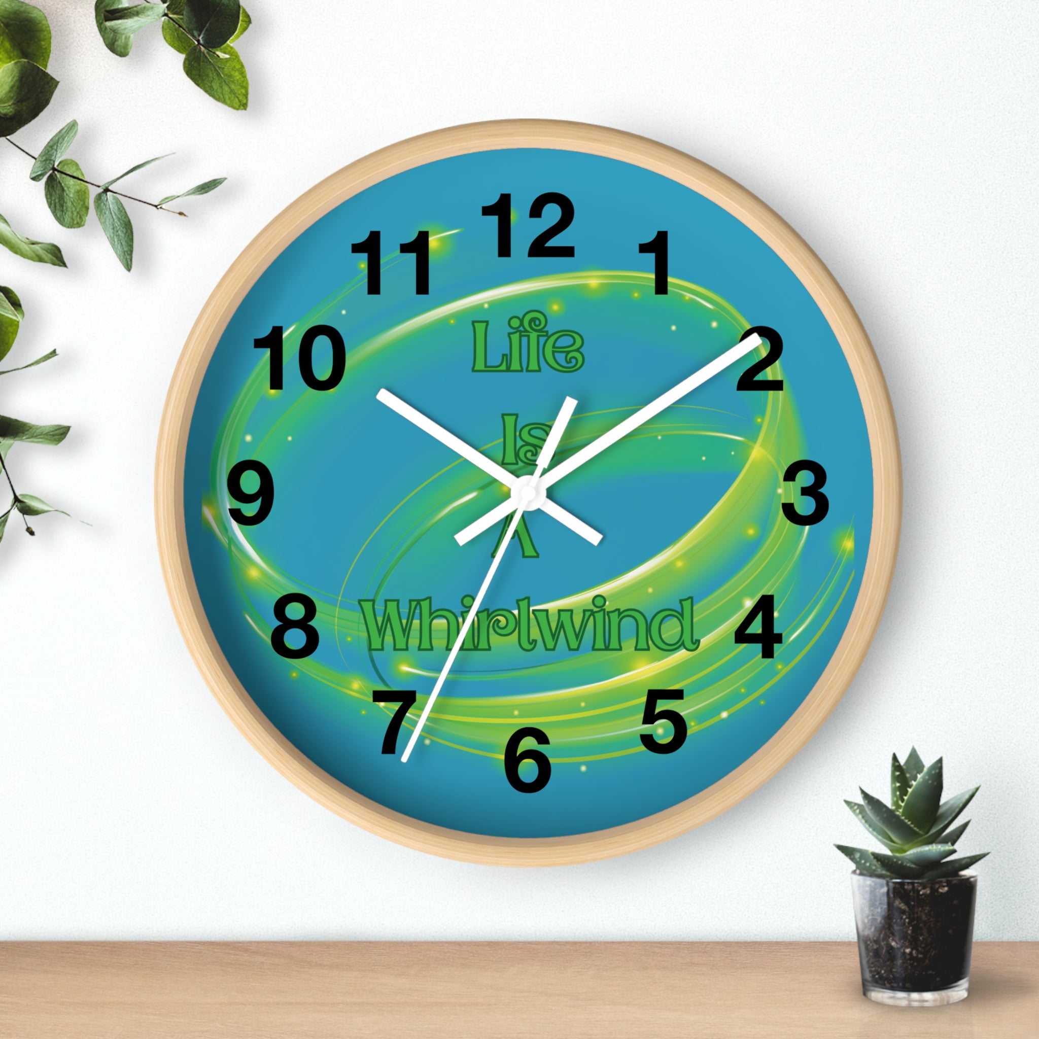 Life Is a Whirlwind Wall Clock – Colorful Motivational Decor, Bright Home Accent, Inspirational Wall Art
