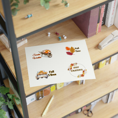 Autumn Sticker Sheets - Stay Grateful, Fall Vibes, Seasonal Decorations, Scrapbooking, Journaling, Gift Wrap Ideas