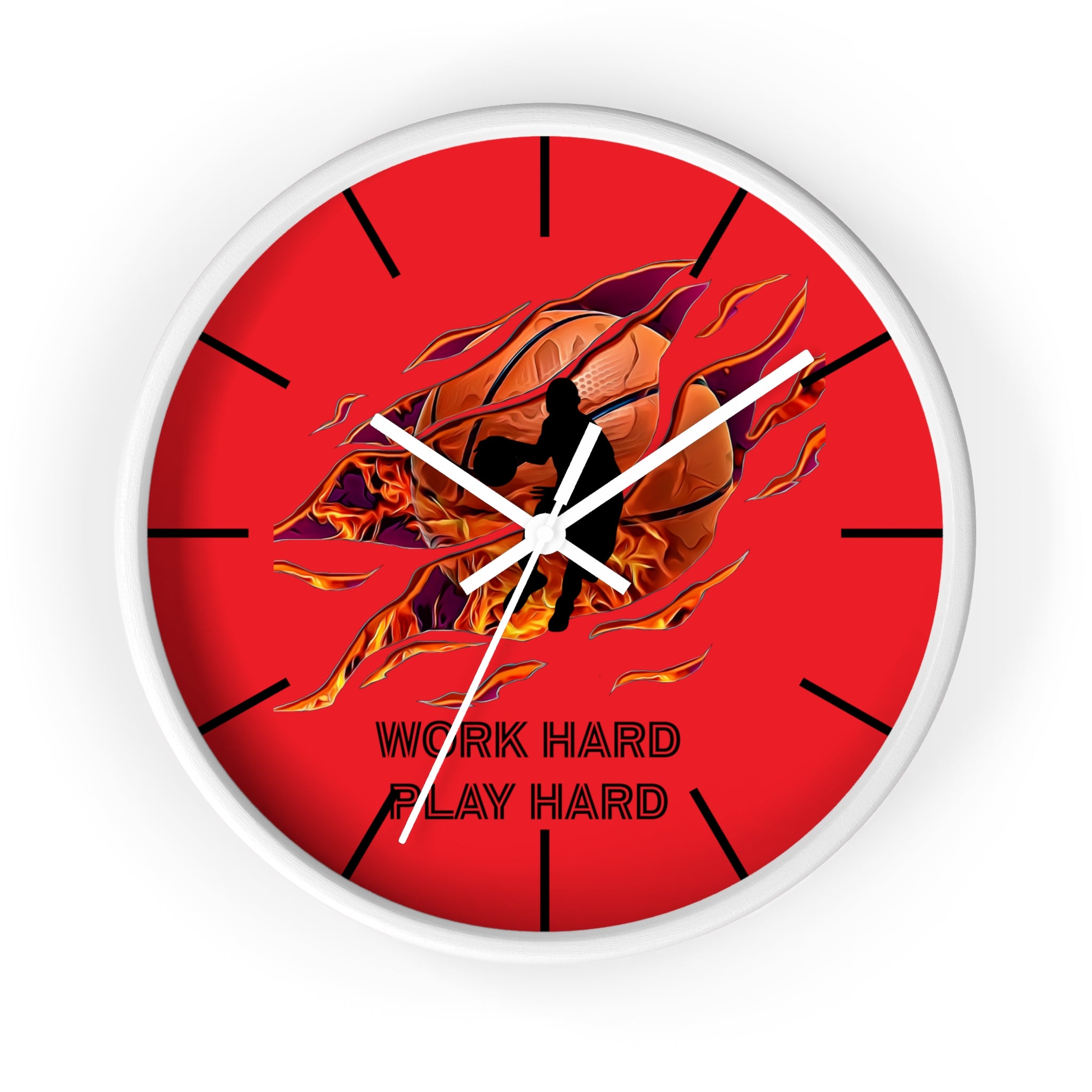 Work Hard Play Hard Motivational Wall Clock – Gym & Office Decor for Athletes