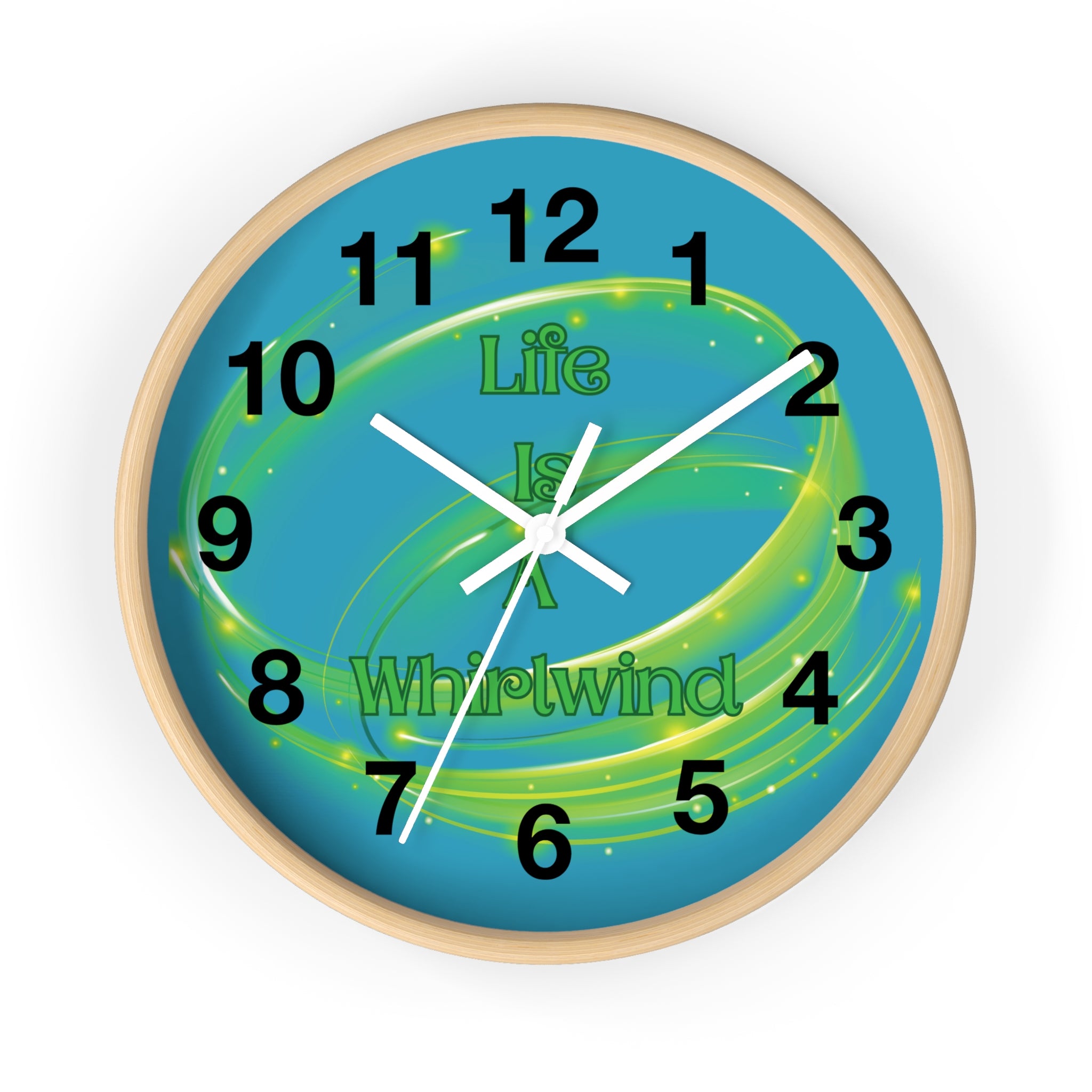 Life Is a Whirlwind Wall Clock – Colorful Motivational Decor, Bright Home Accent, Inspirational Wall Art
