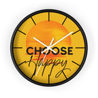 Choose Happy Sunset Wall Clock – Uplifting Home & Office Decor
