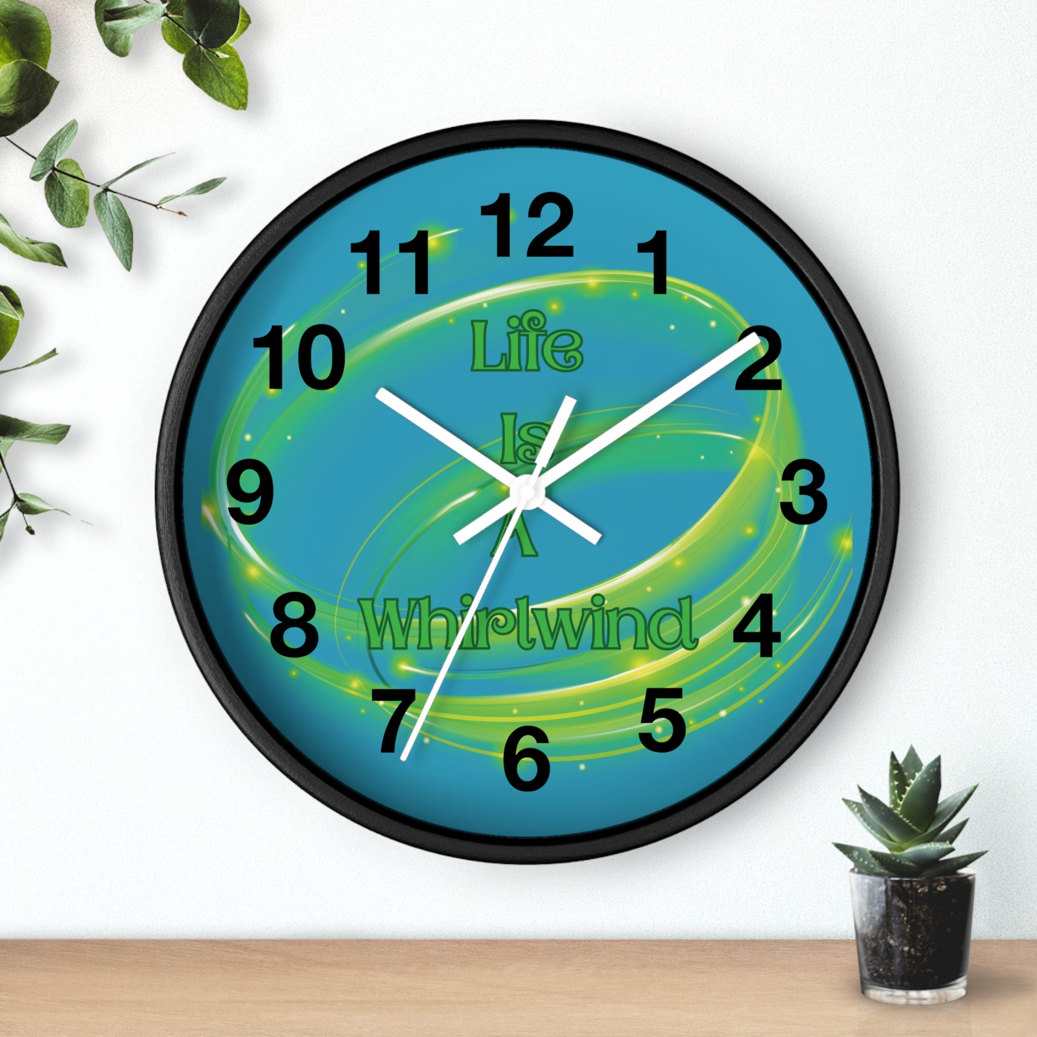 Life Is a Whirlwind Wall Clock – Colorful Motivational Decor, Bright Home Accent, Inspirational Wall Art