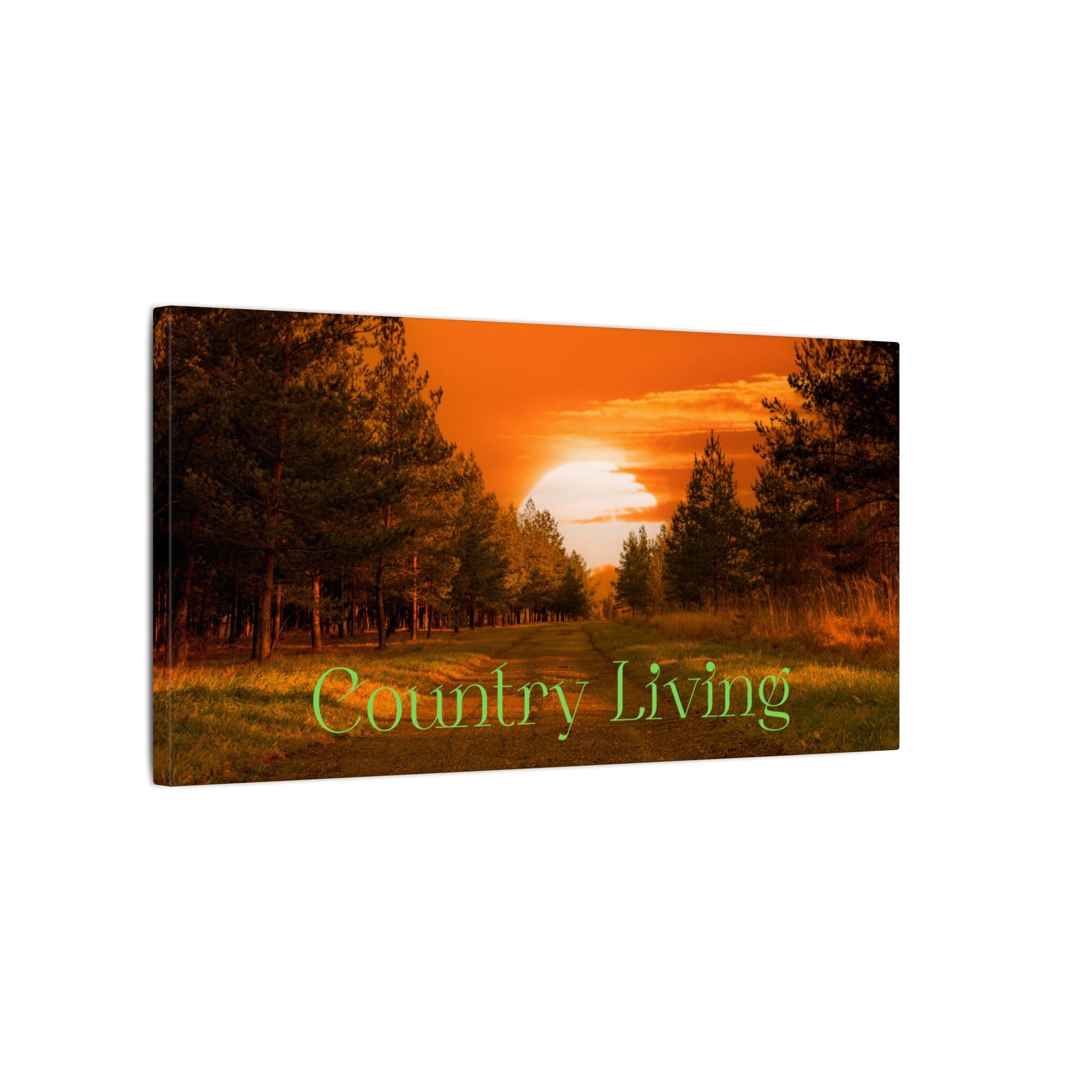 Serene "Country Living" Canvas – Rustic Nature Wall Art for Cozy Homes Printify
