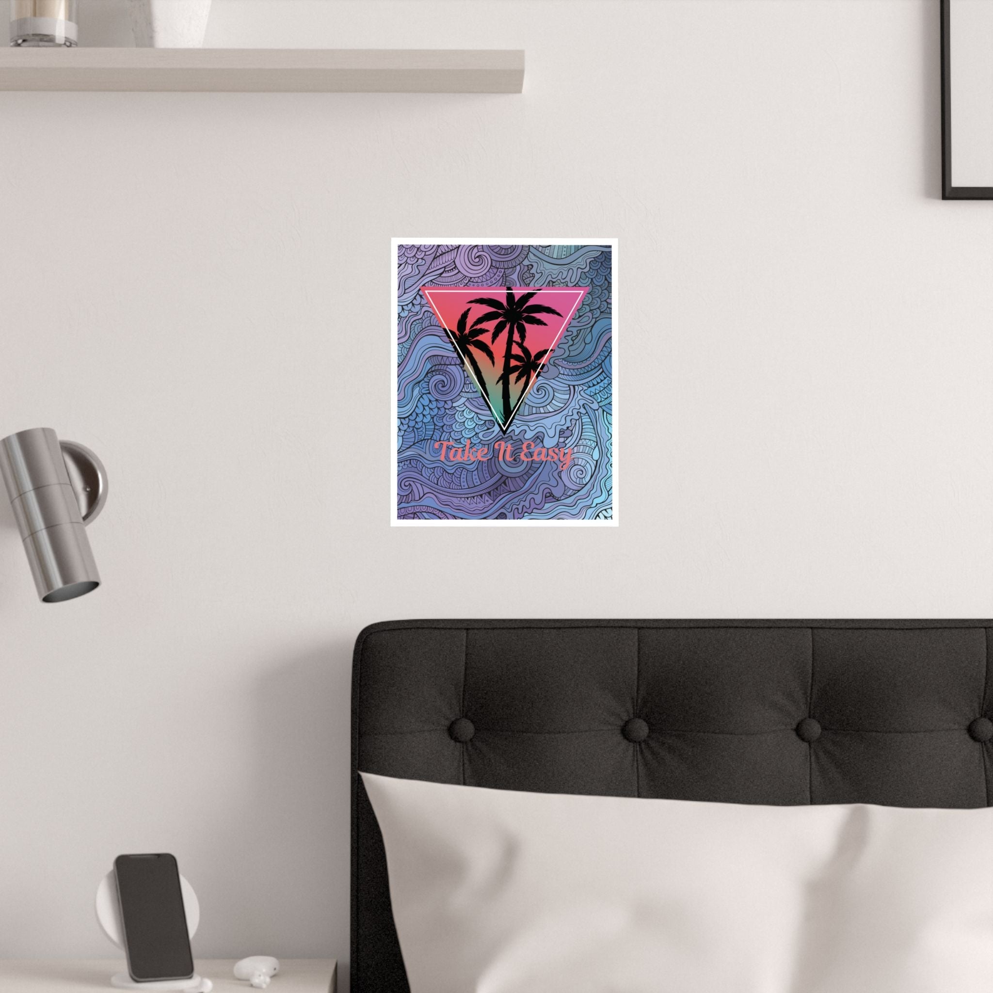 “Take It Easy” Tropical Poster – Relaxed Vibes Wall Art Printify