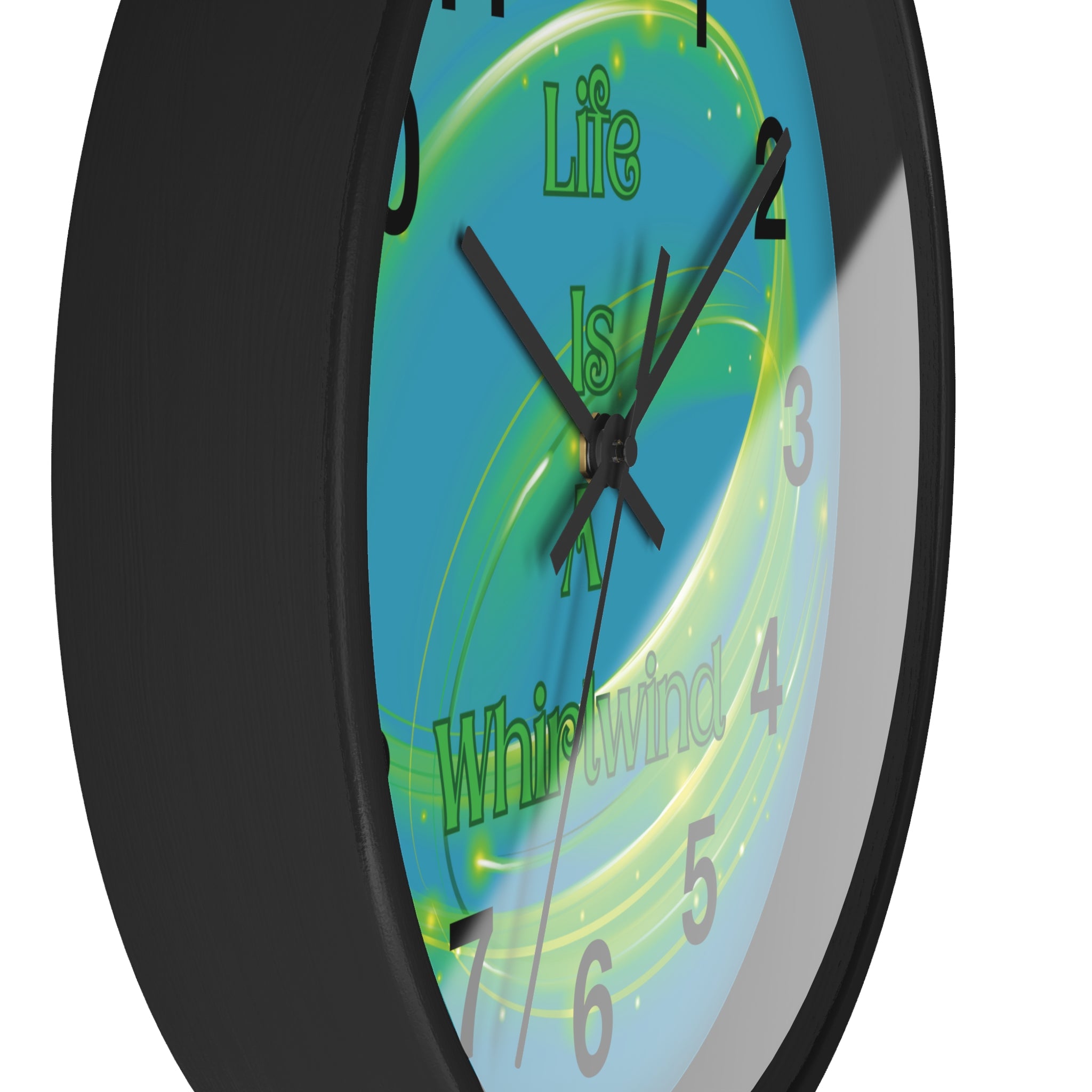 Life Is a Whirlwind Wall Clock – Colorful Motivational Decor, Bright Home Accent, Inspirational Wall Art