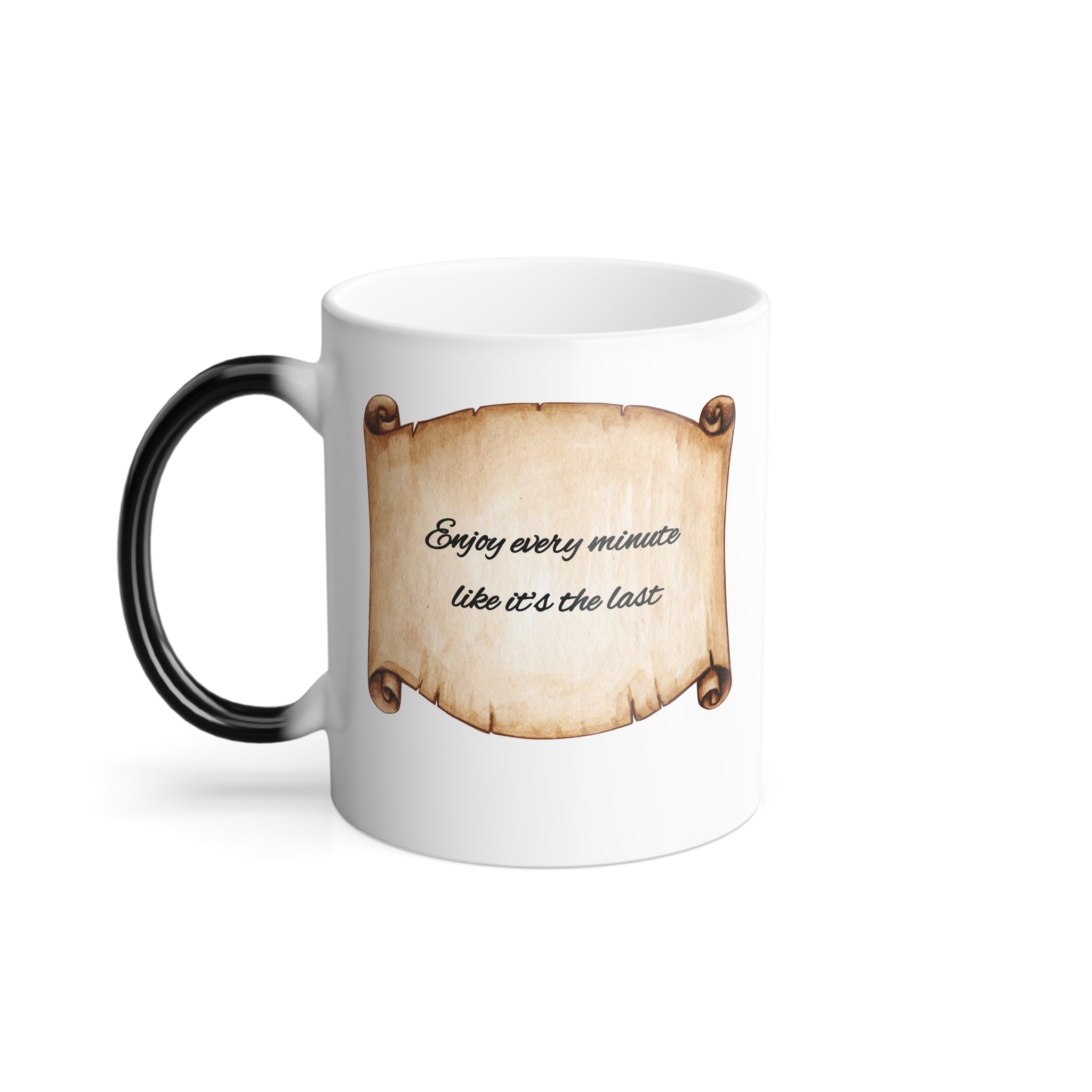 “Enjoy Every Minute” Magic Mug – Heat-Activated Surprise Printify